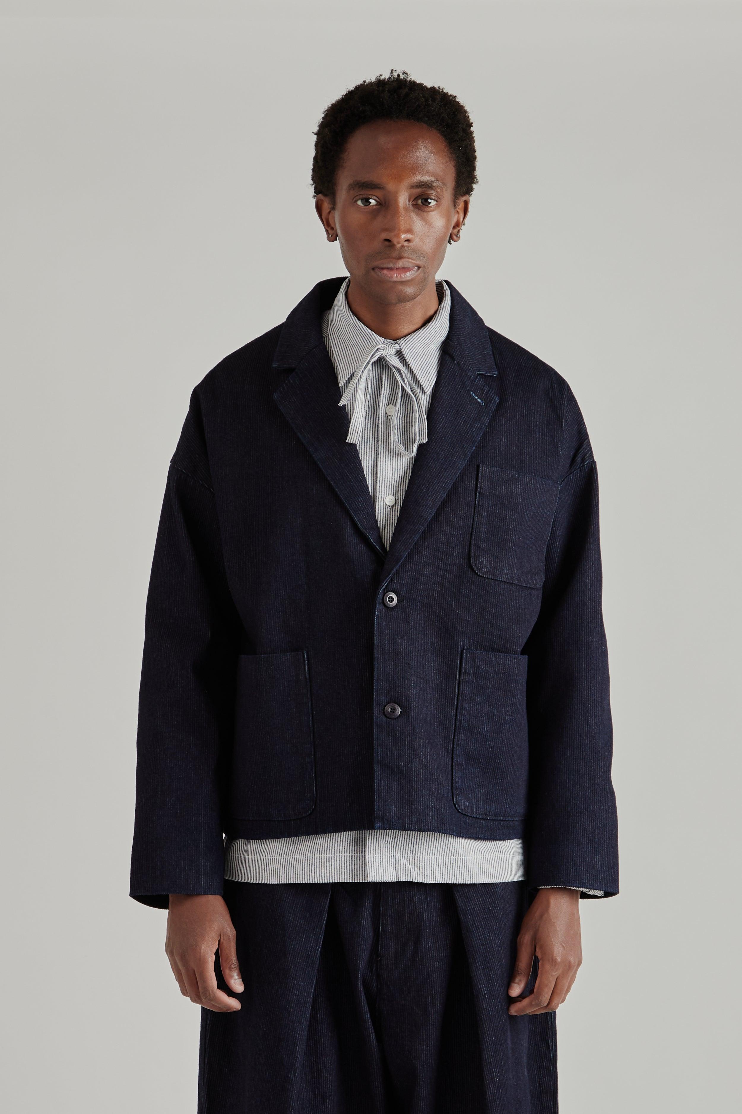 Raw Denim Corduroy Blazer - Raw Denim