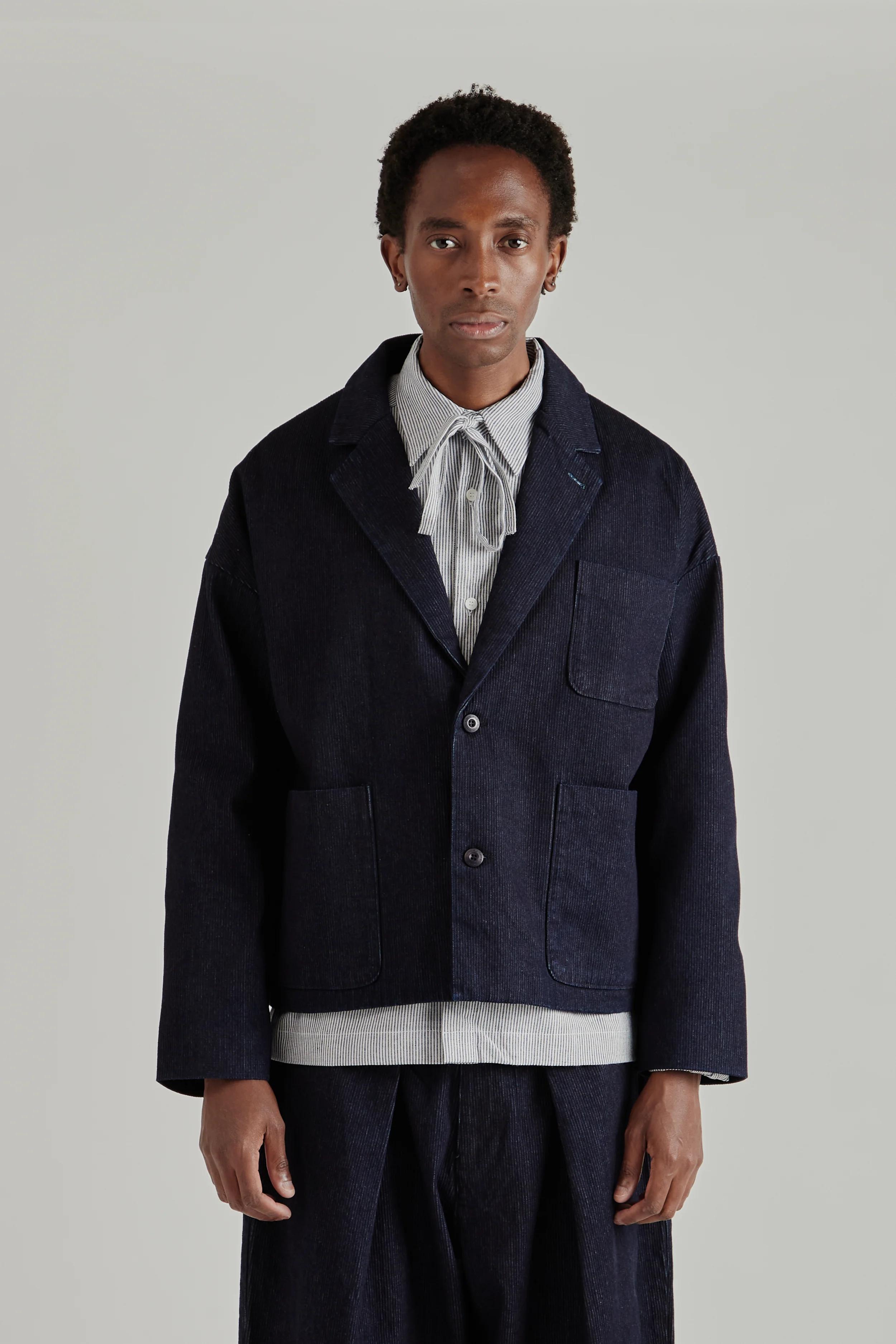 Raw Denim Corduroy Blazer - Raw Denim
