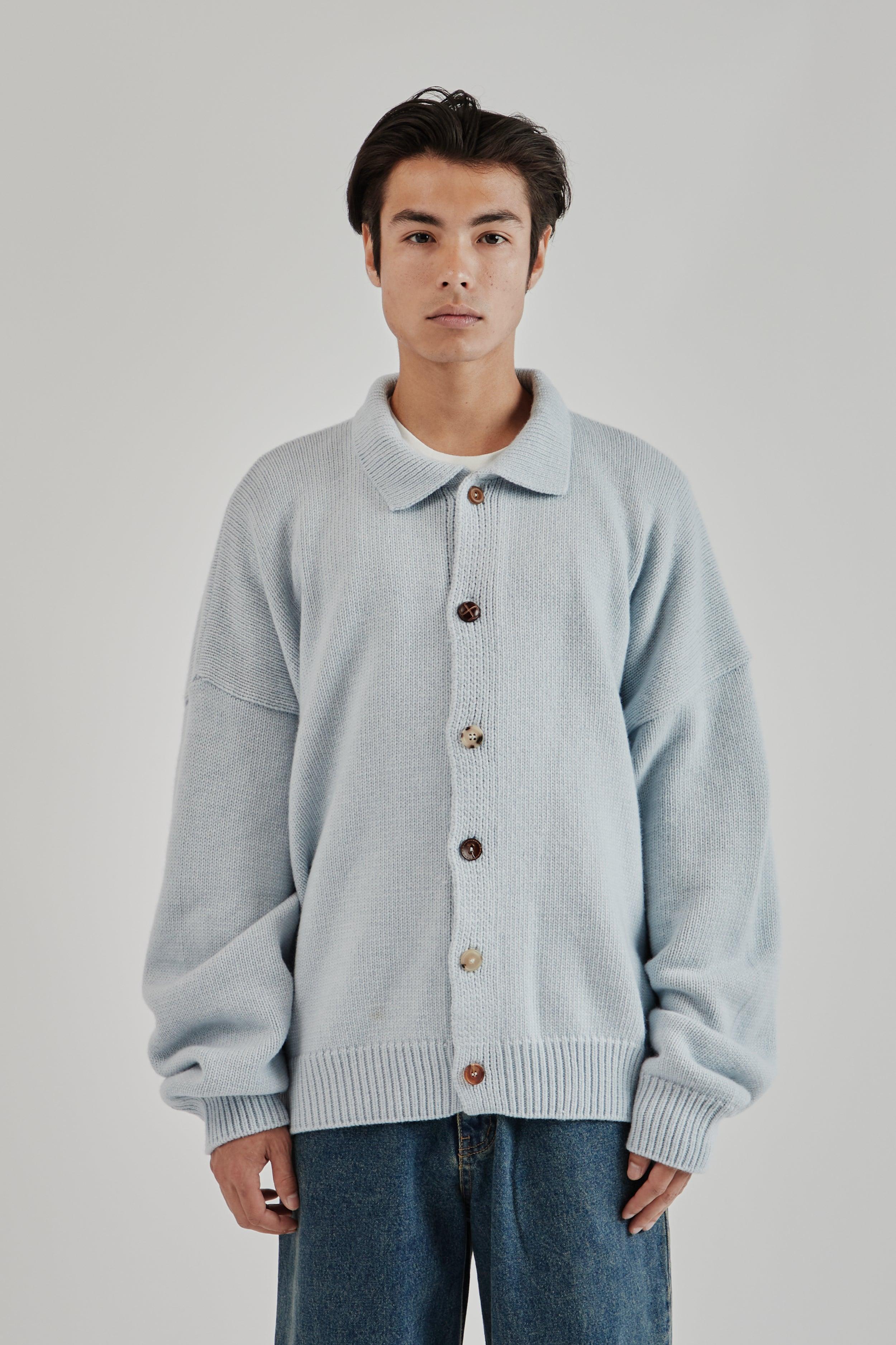 Mismatch Button Cardigan - Light Blue