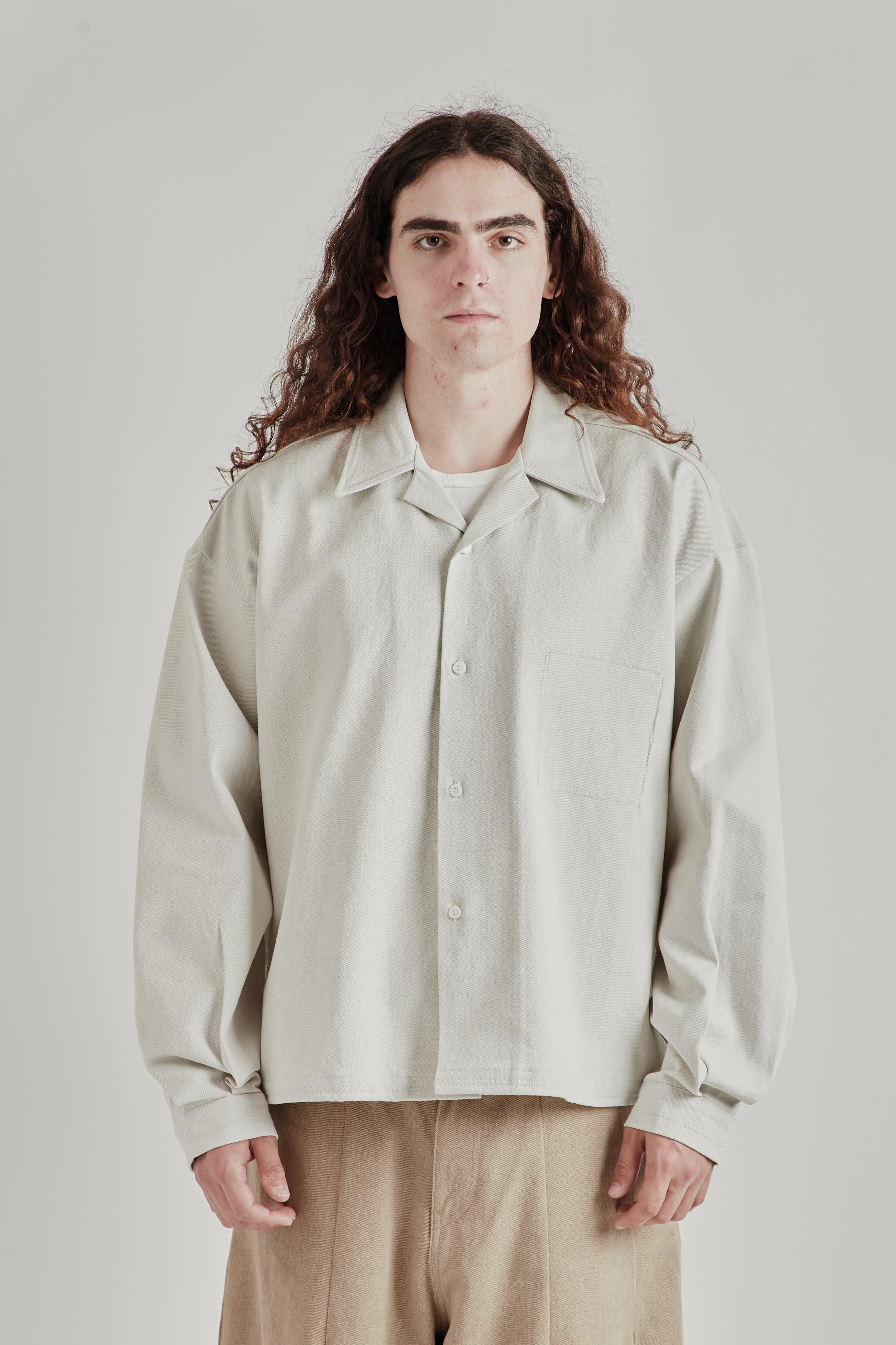 Hand-Embroidered Denim Shirt - Light Denim