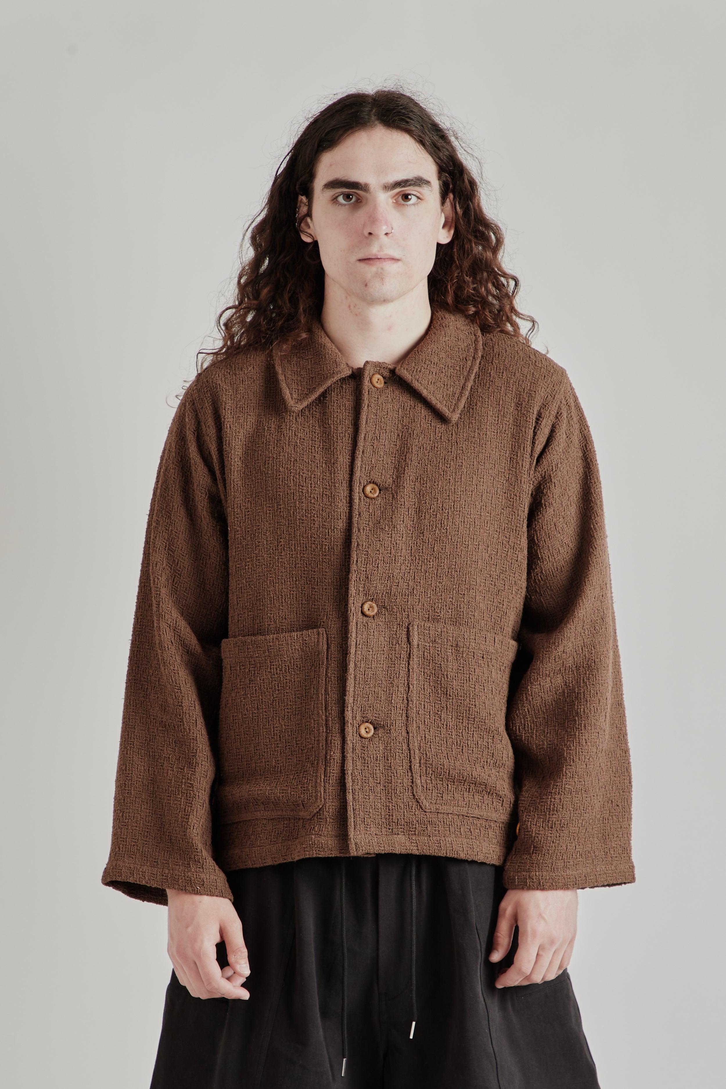 Textured Chore Jacket - Brown