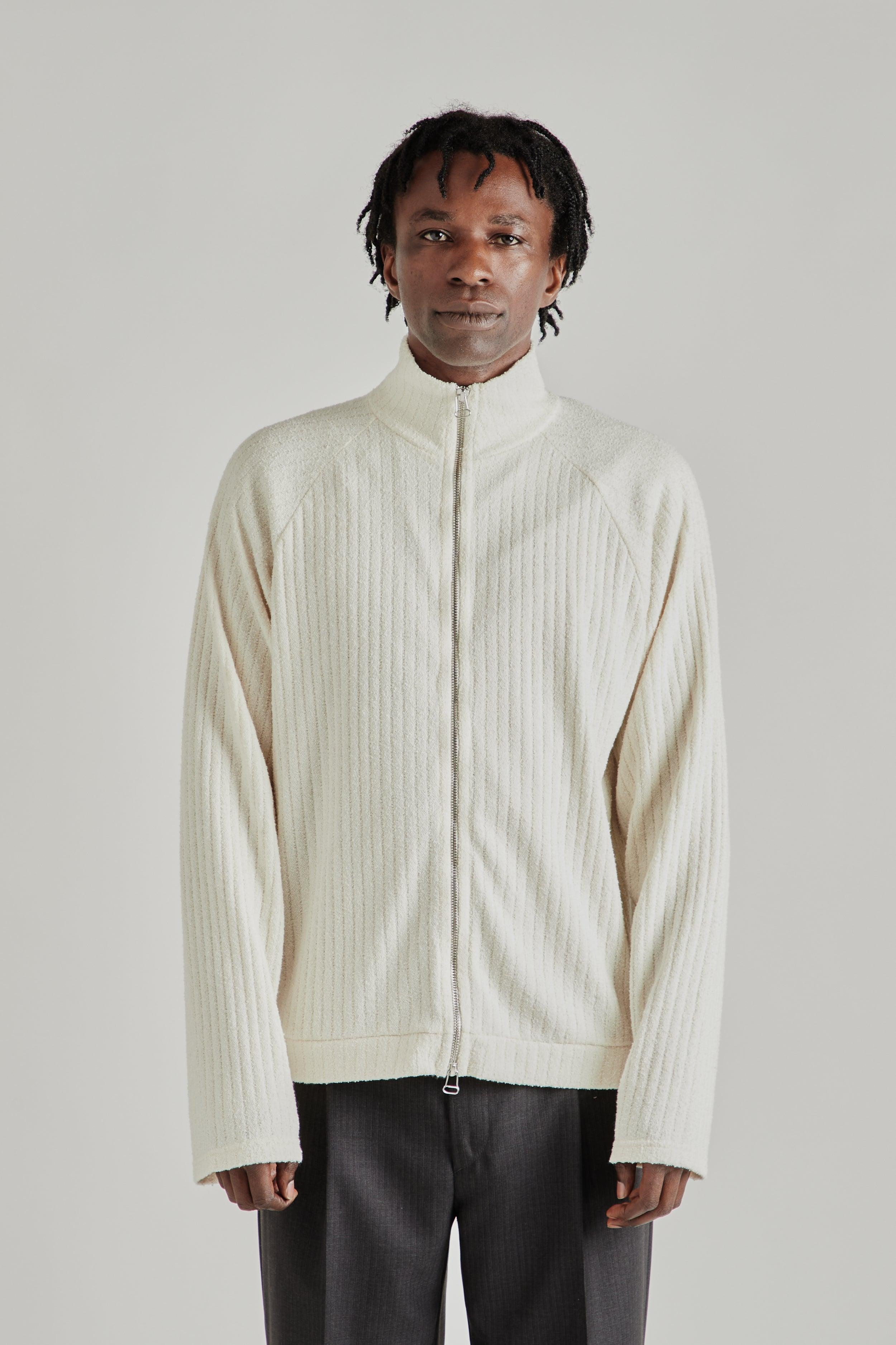 Zip-Up Sweatshirt - Textured Ecru