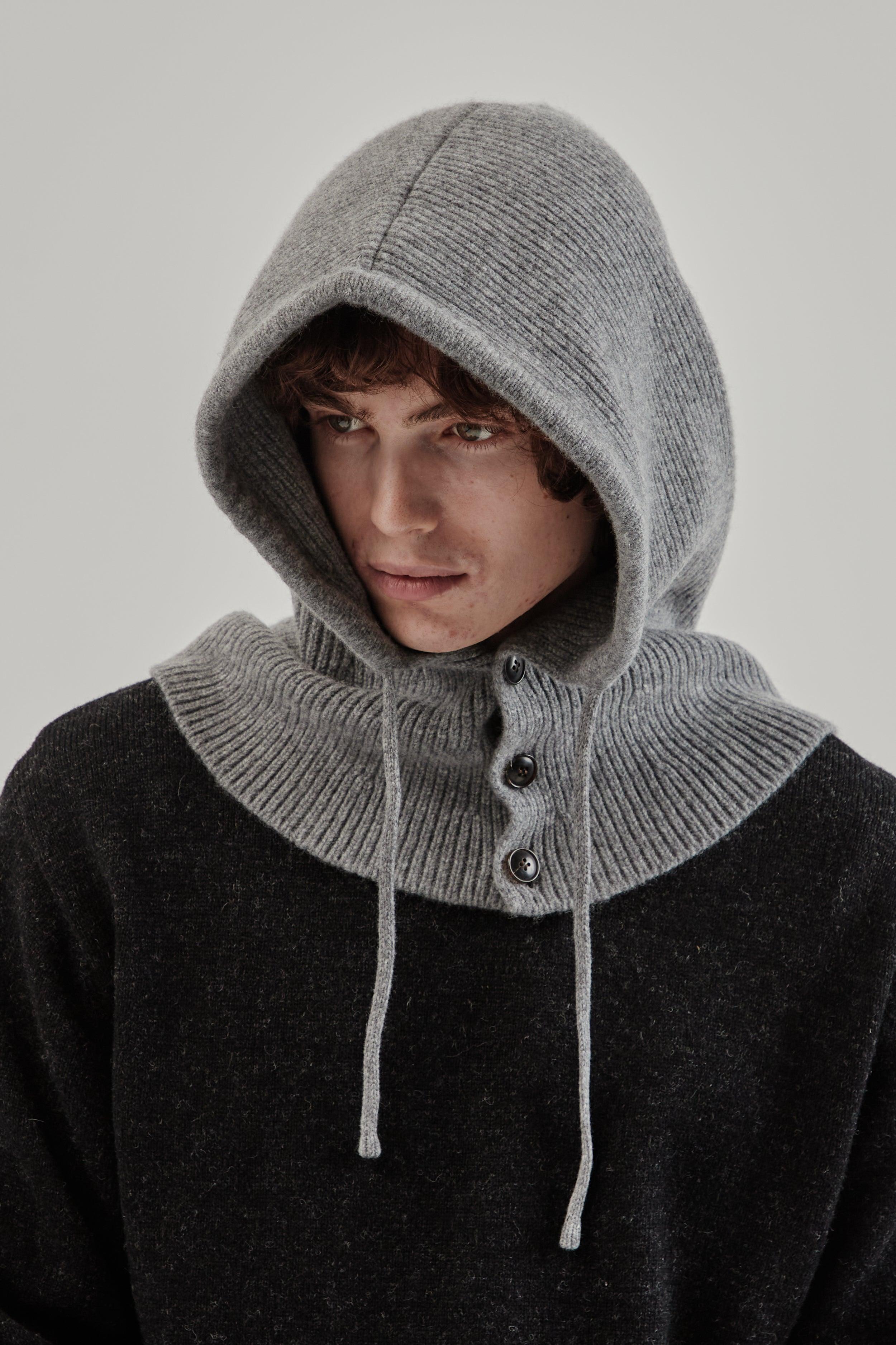 Merino Wool Knit Balaclava - Gray