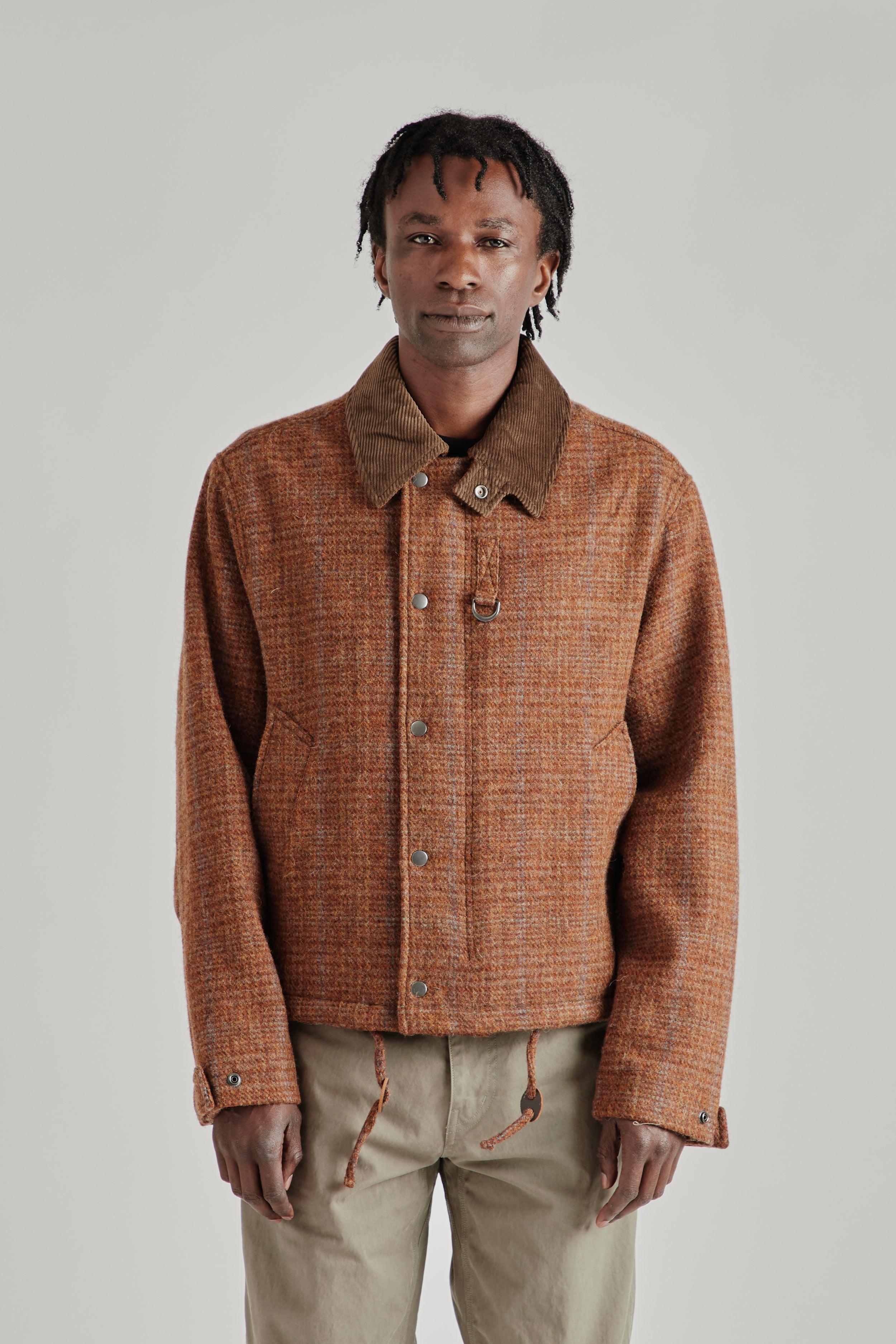 Herringbone Wool Hunting Jacket - Pine Brown