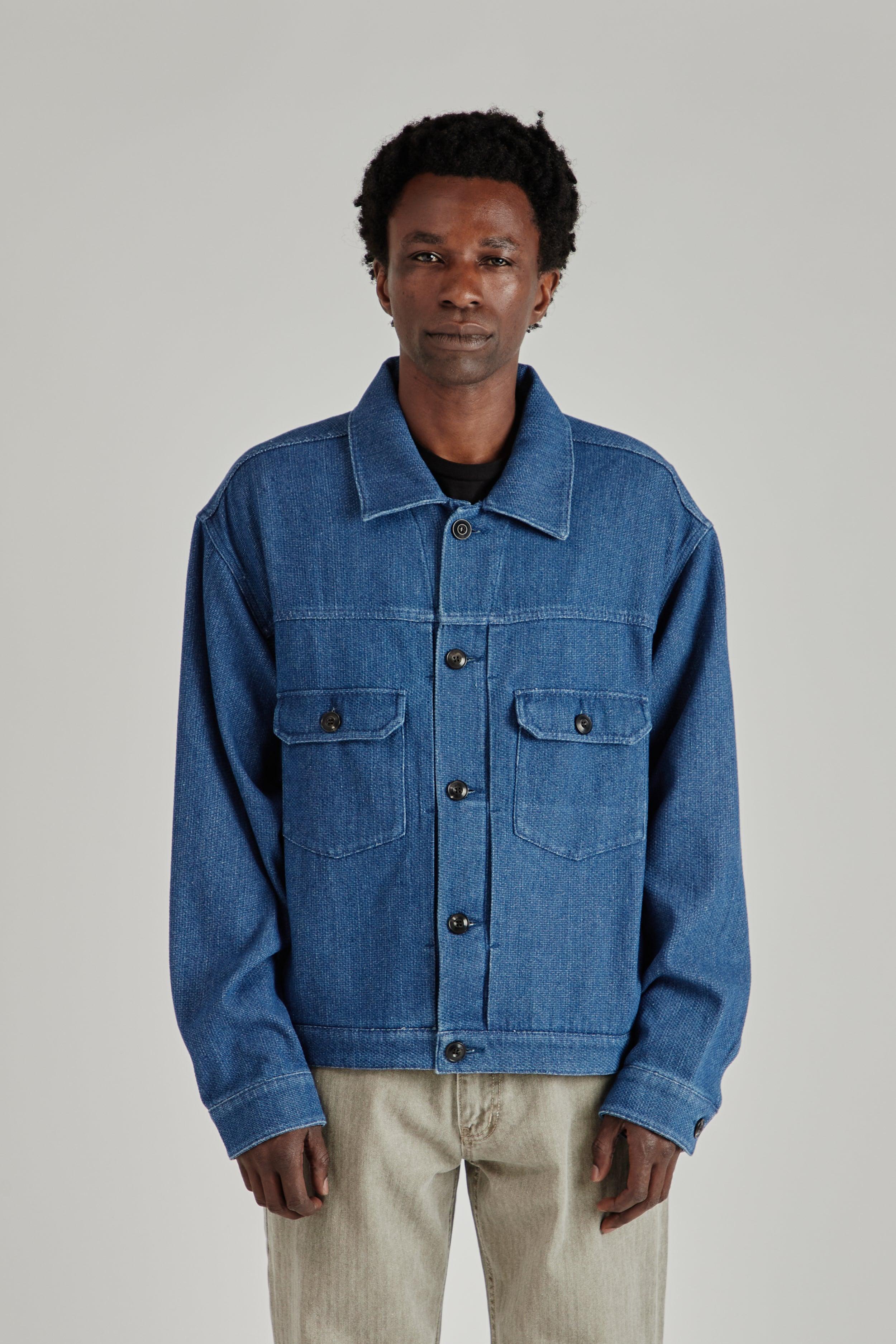 Sashiko Denim Trucket Jacket - Mid Blue