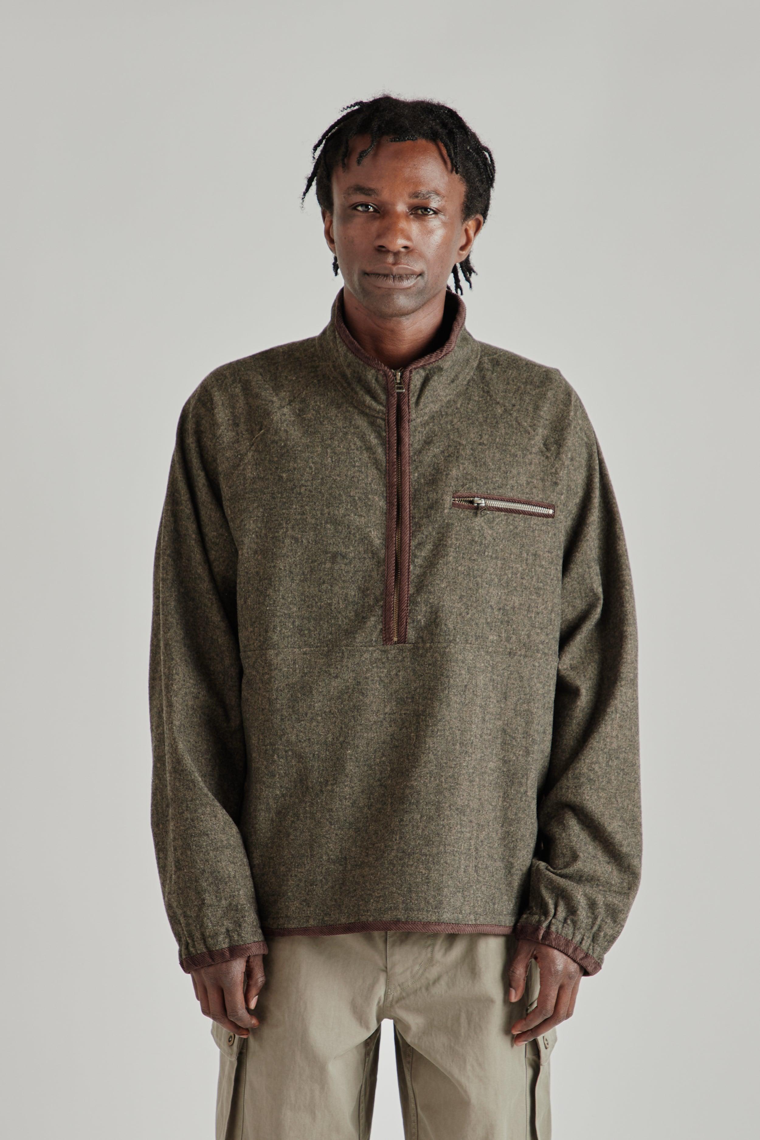 Wool Half Pullover - Forest Black