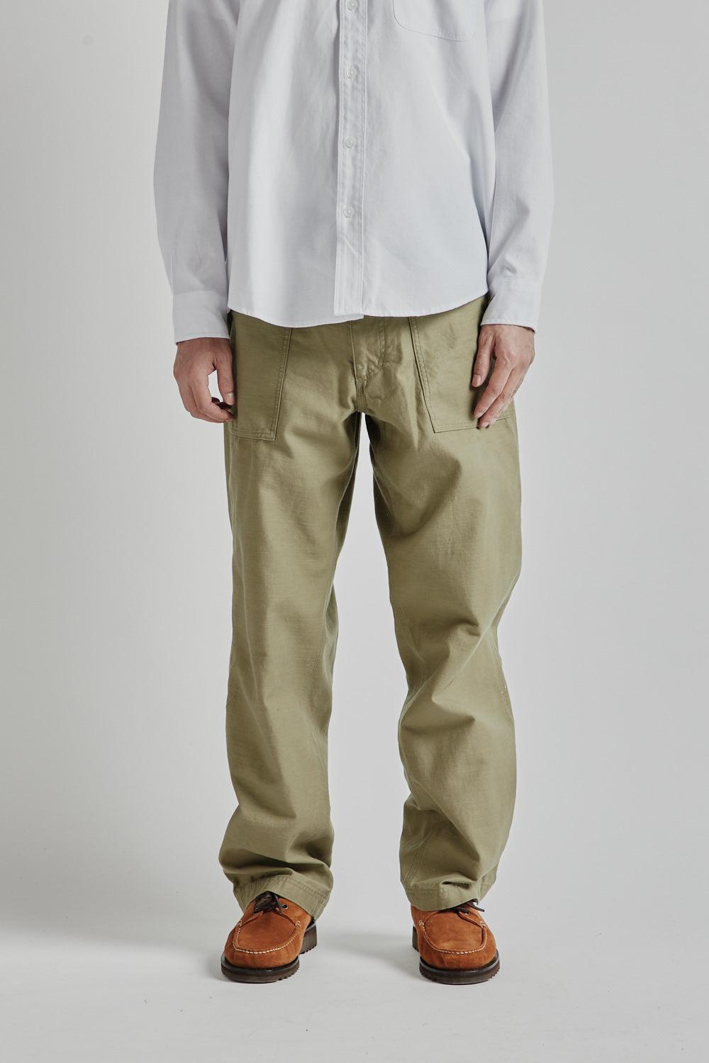 Back Satin Fatigue Pants - Khaki Beige