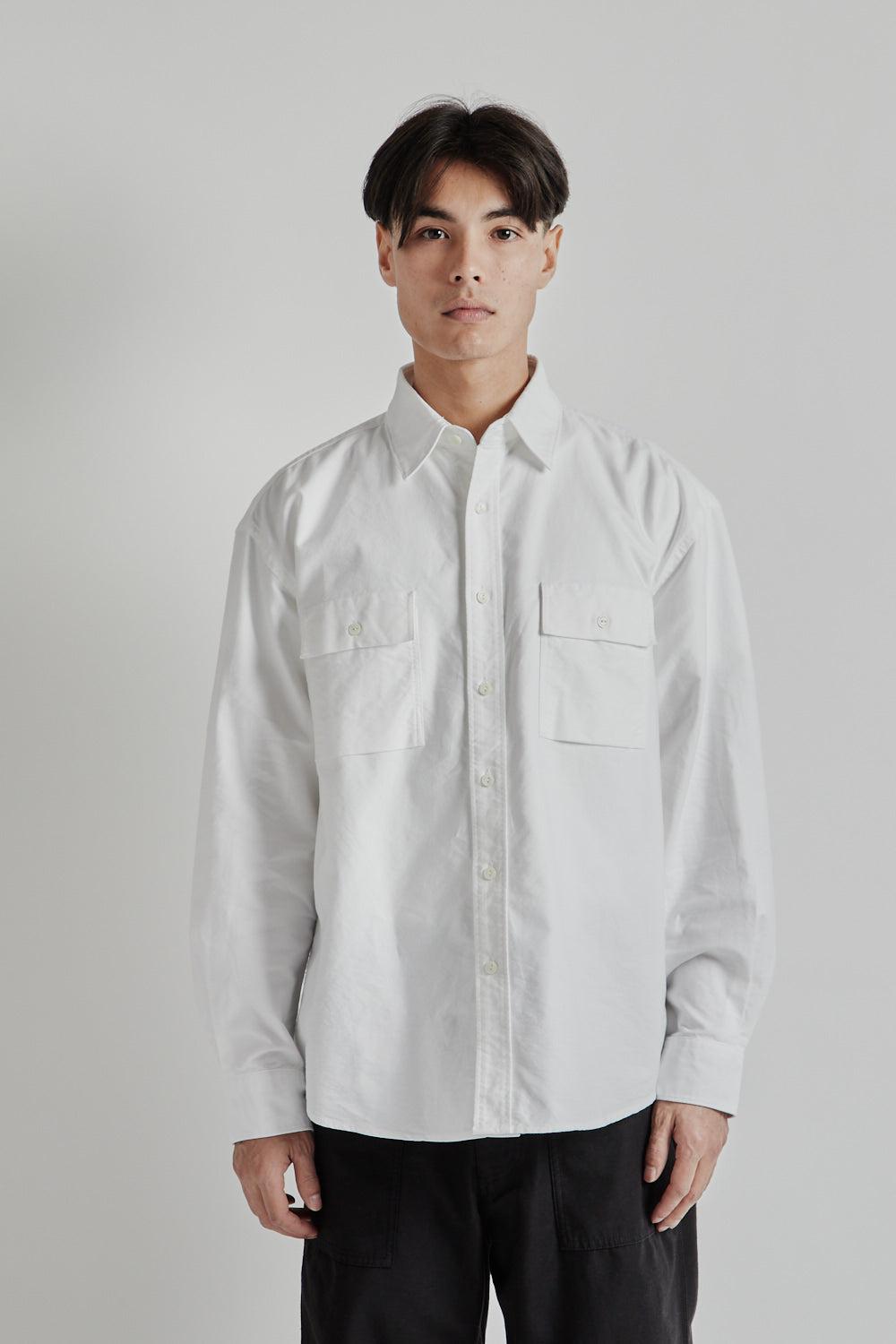 Cigarette Pocket Chambray Shirt - White
