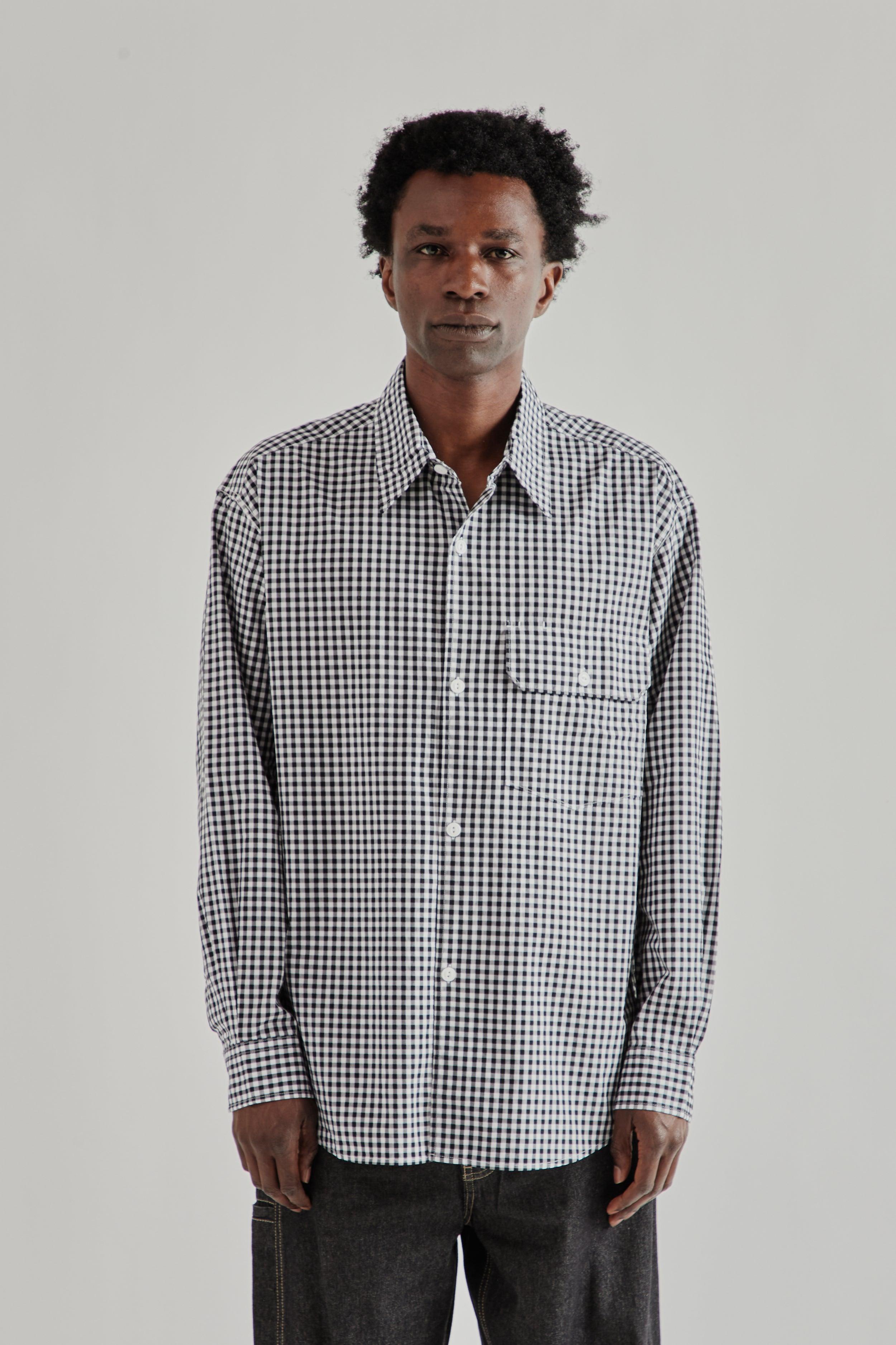 Ease Gingham Check Shirt - Black