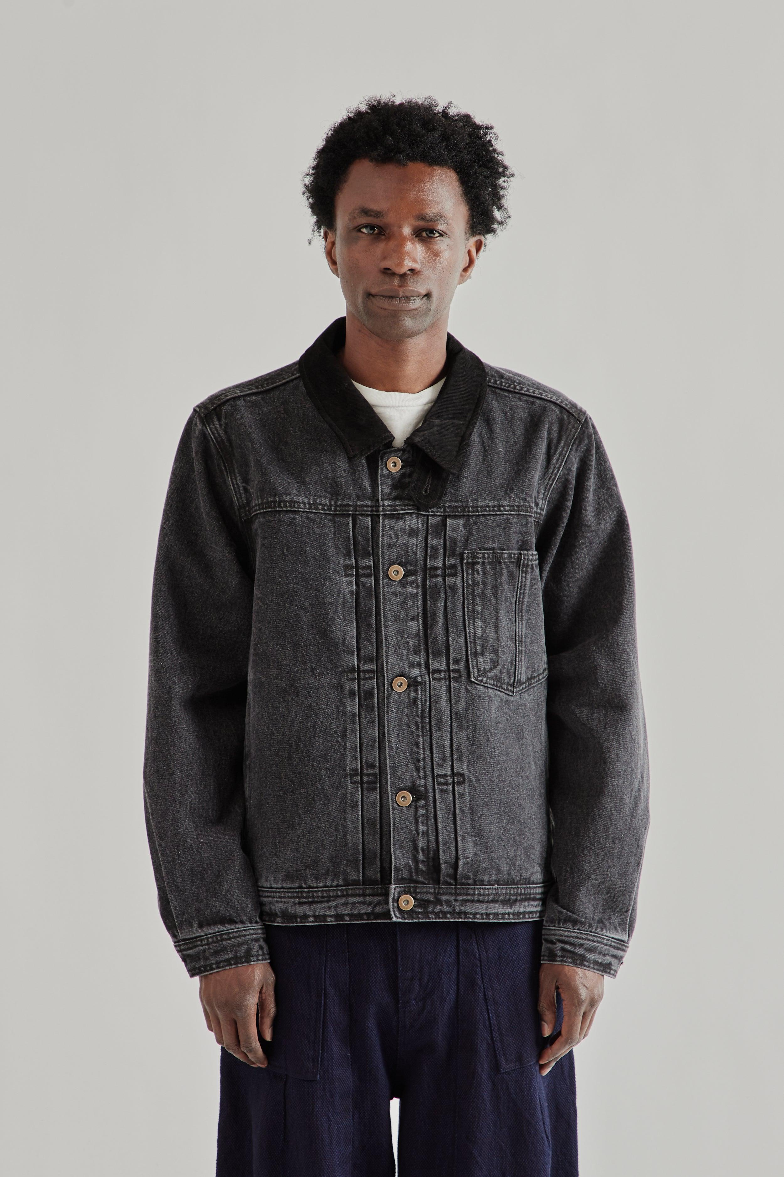 Washed Denim Tucker Jacket - Black