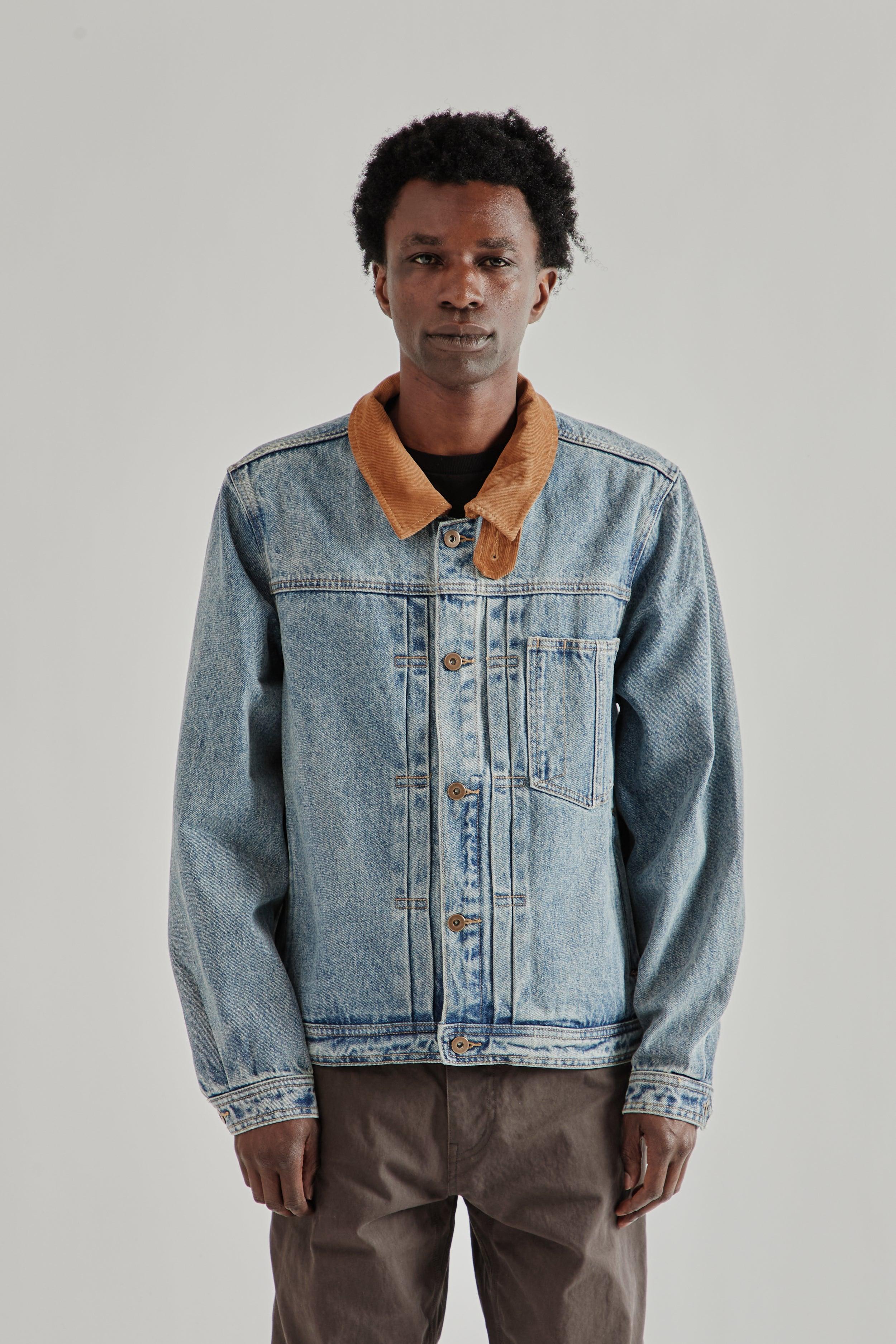 Washed Denim Trucker Jacket - Blue