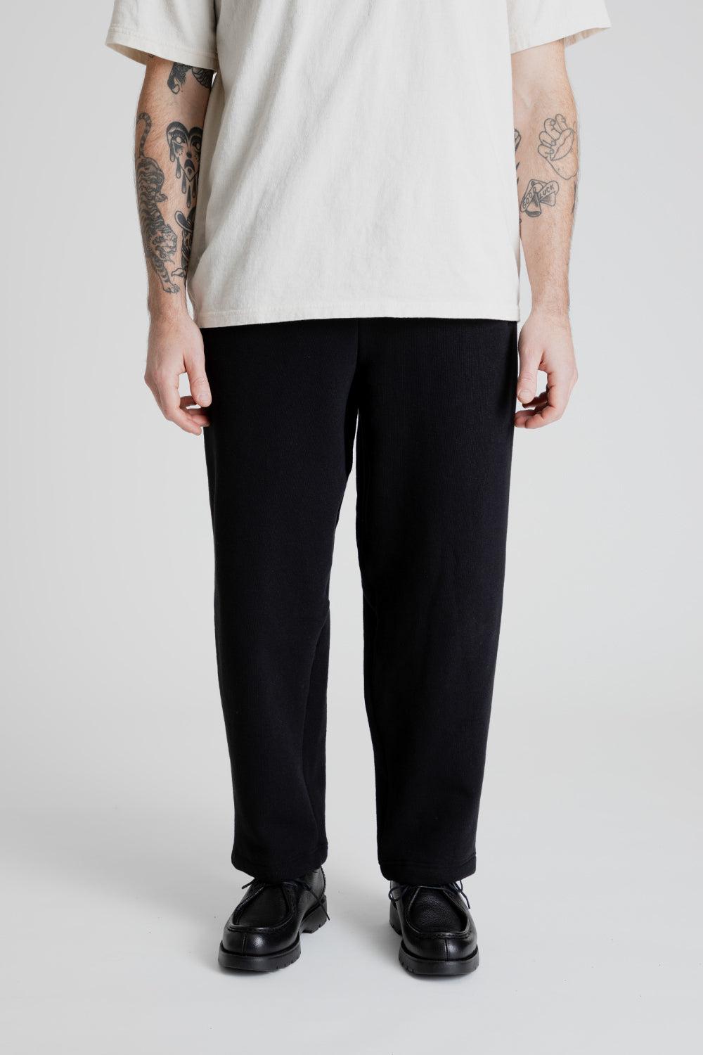 Stretch Sweat Buggy Pants - Black