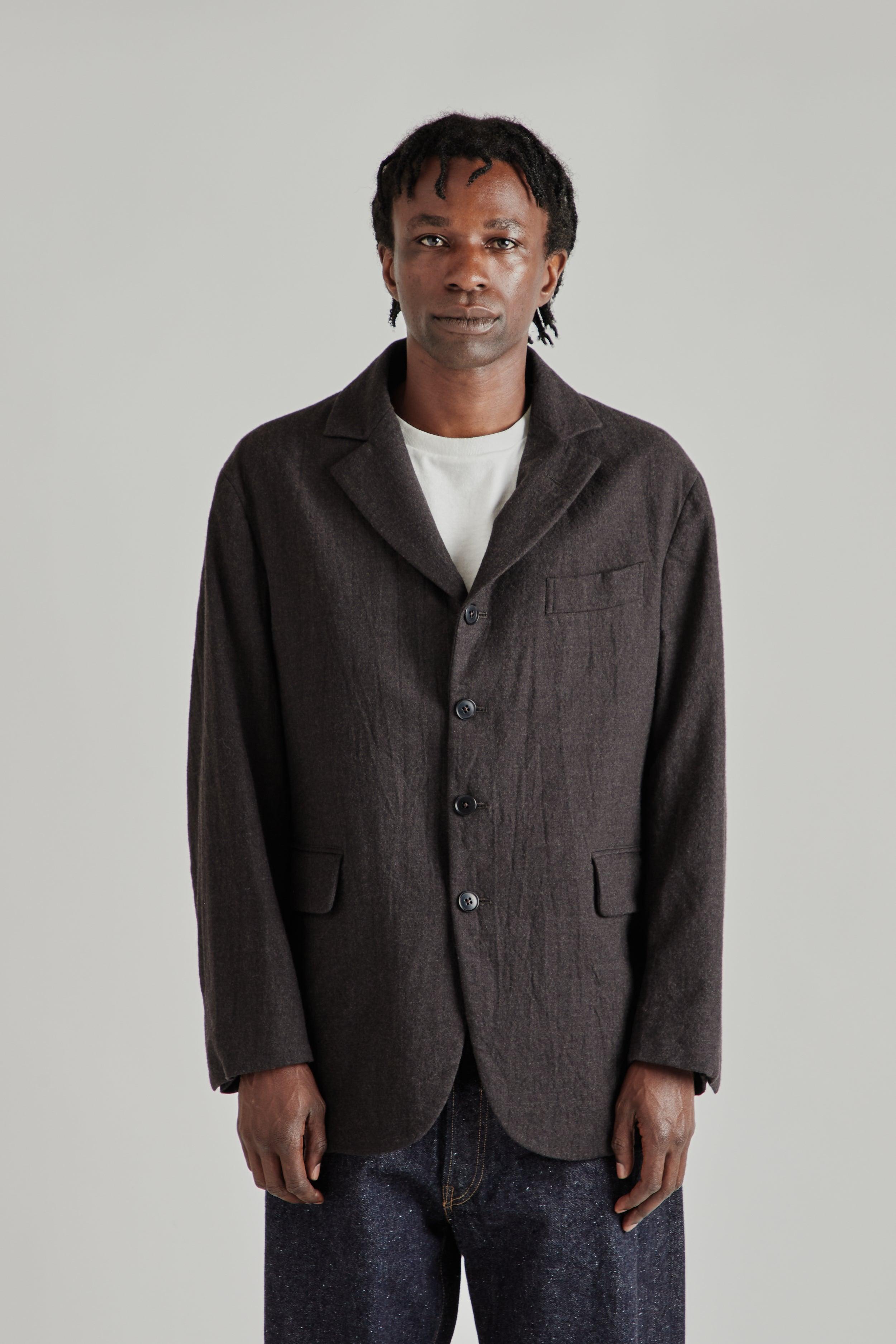 Wool Serge 4B Jacket - Top Brown