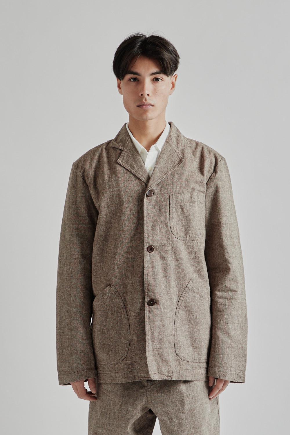 Stac Blazer - Peat Marl Linen/Cotton Blend