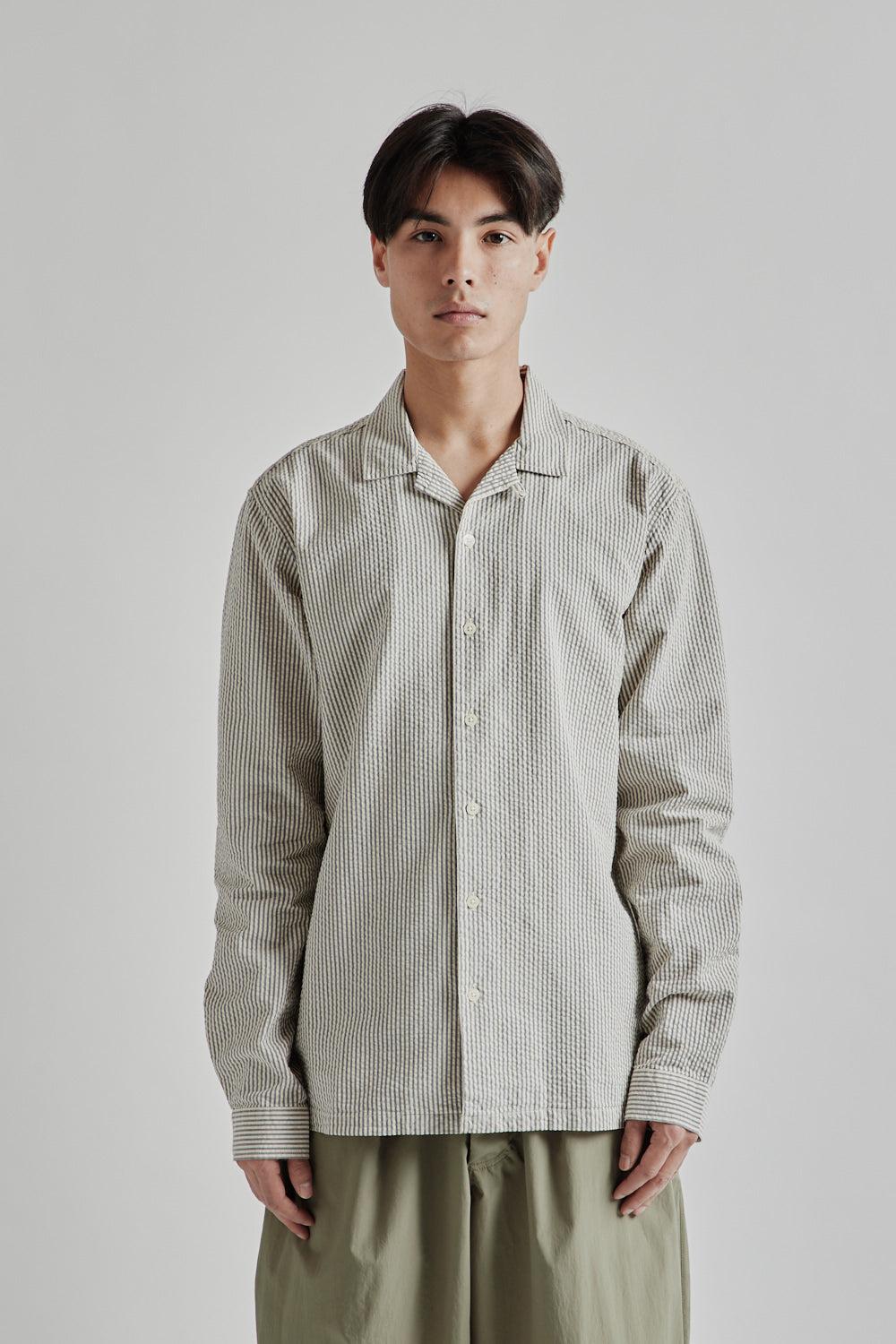 Tain Shirt - Ecru/Blue Stripe