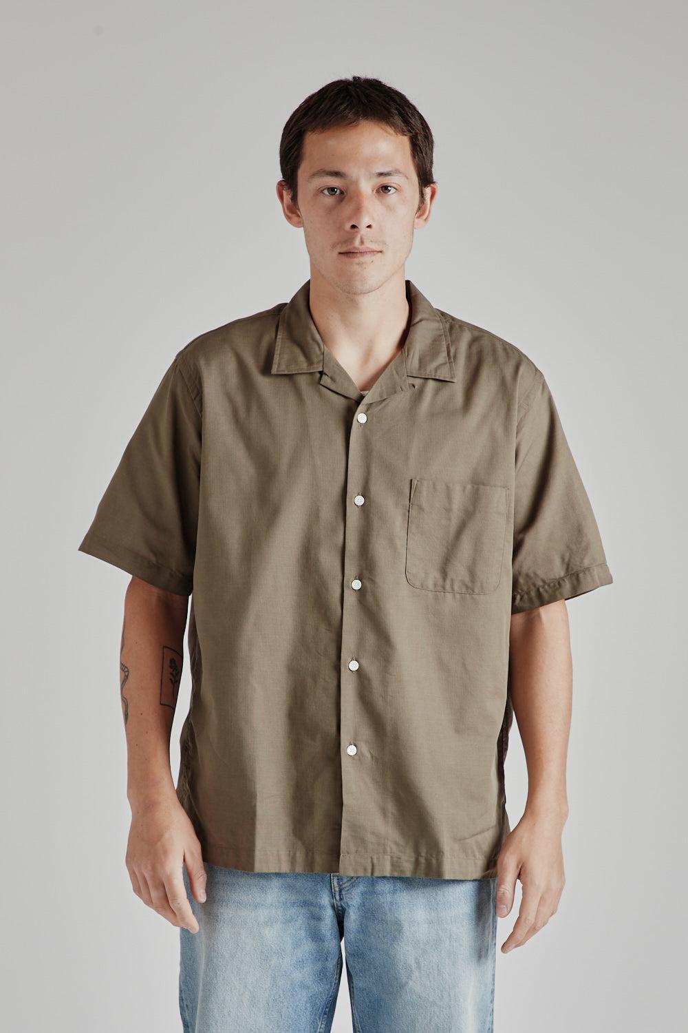 Open Collar Panama S/S Shirt - Taupe