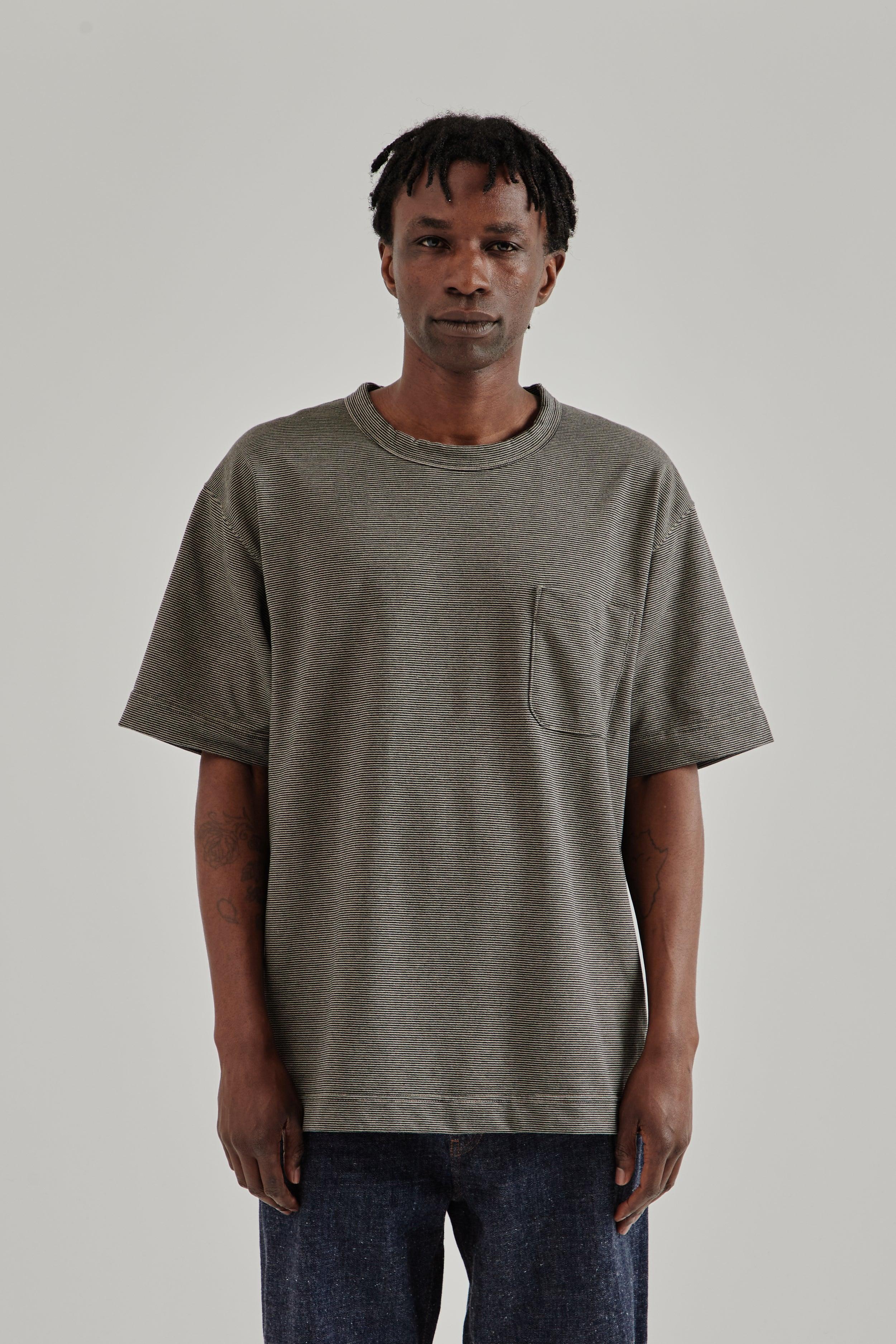 Micro Stripe Pocket Tee - Black/Gray