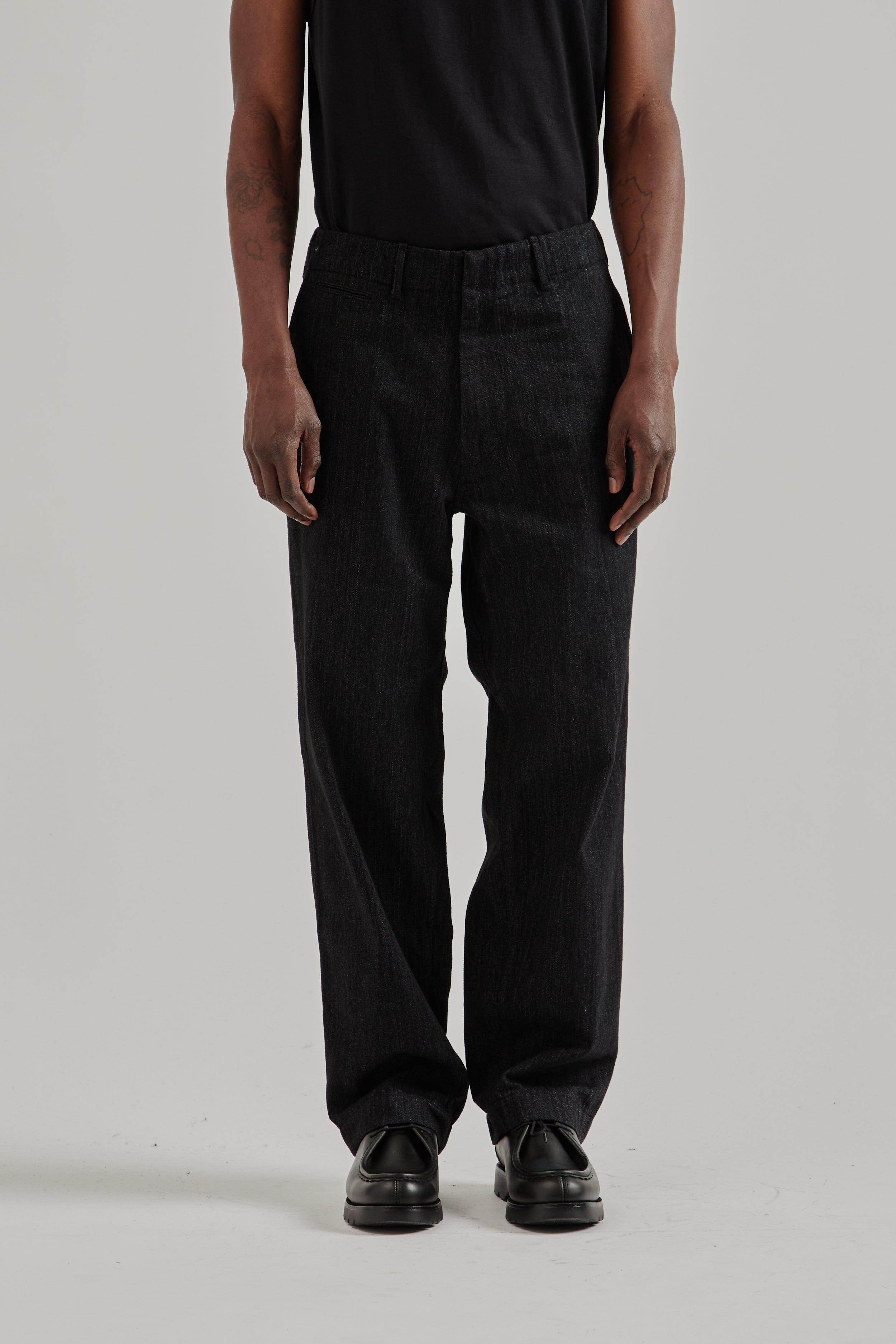 Wide Denim Pants - Black
