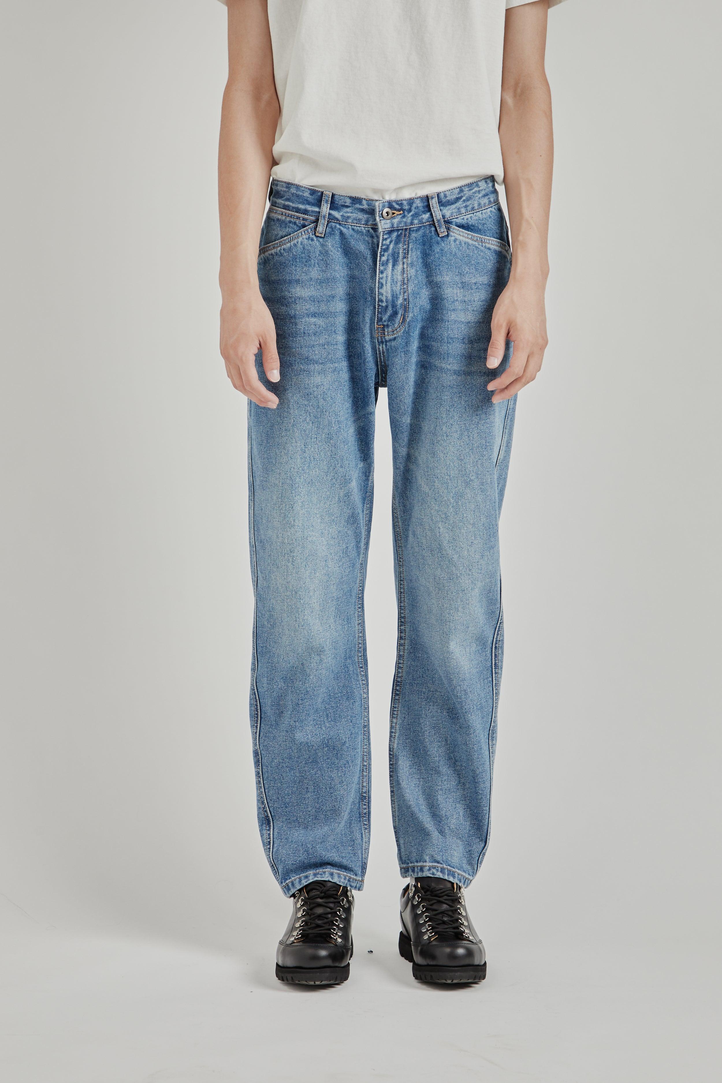 Straight Leg Denim - Washed Indigo