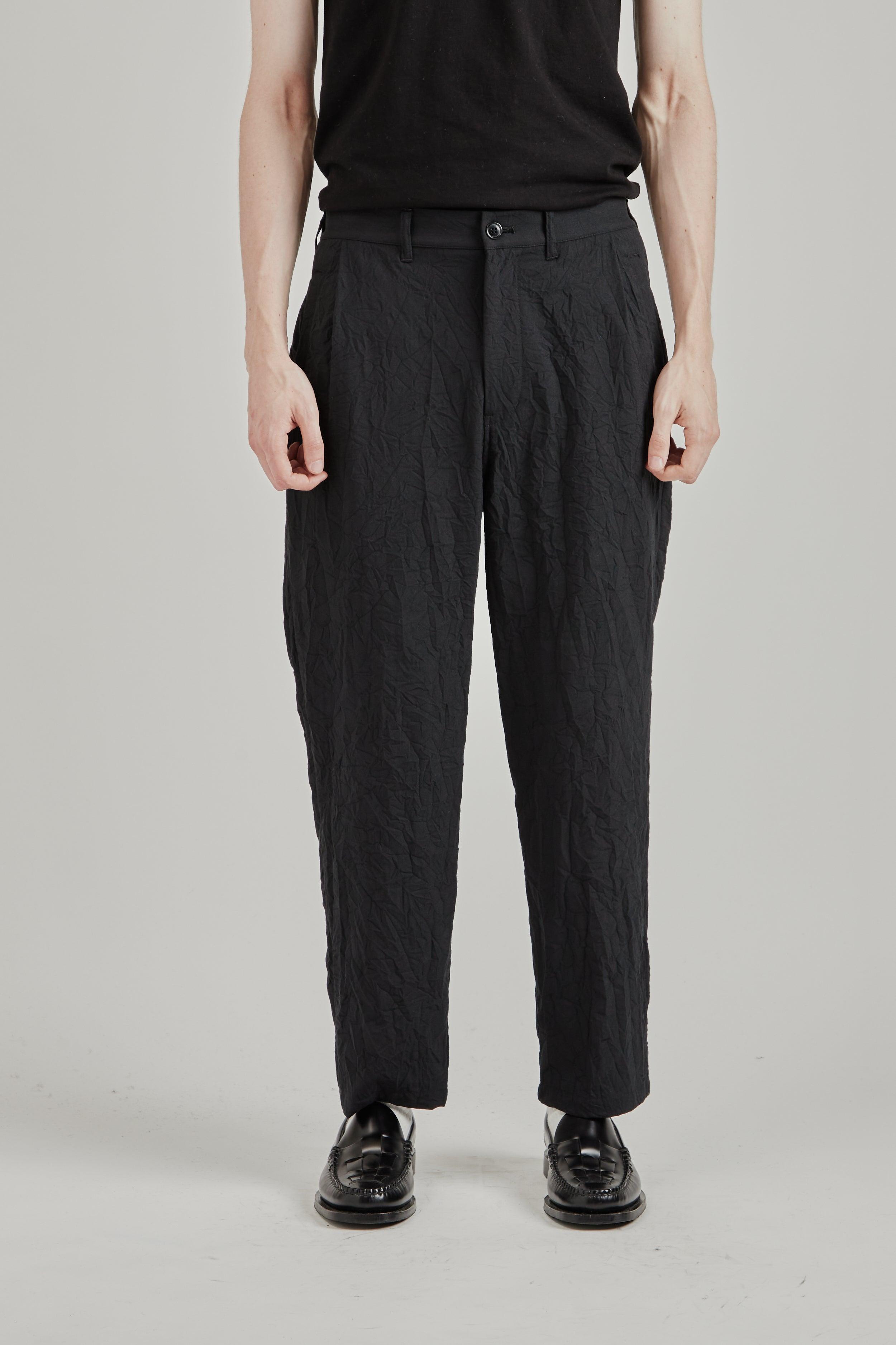 Creasy Pleated Pants - Black
