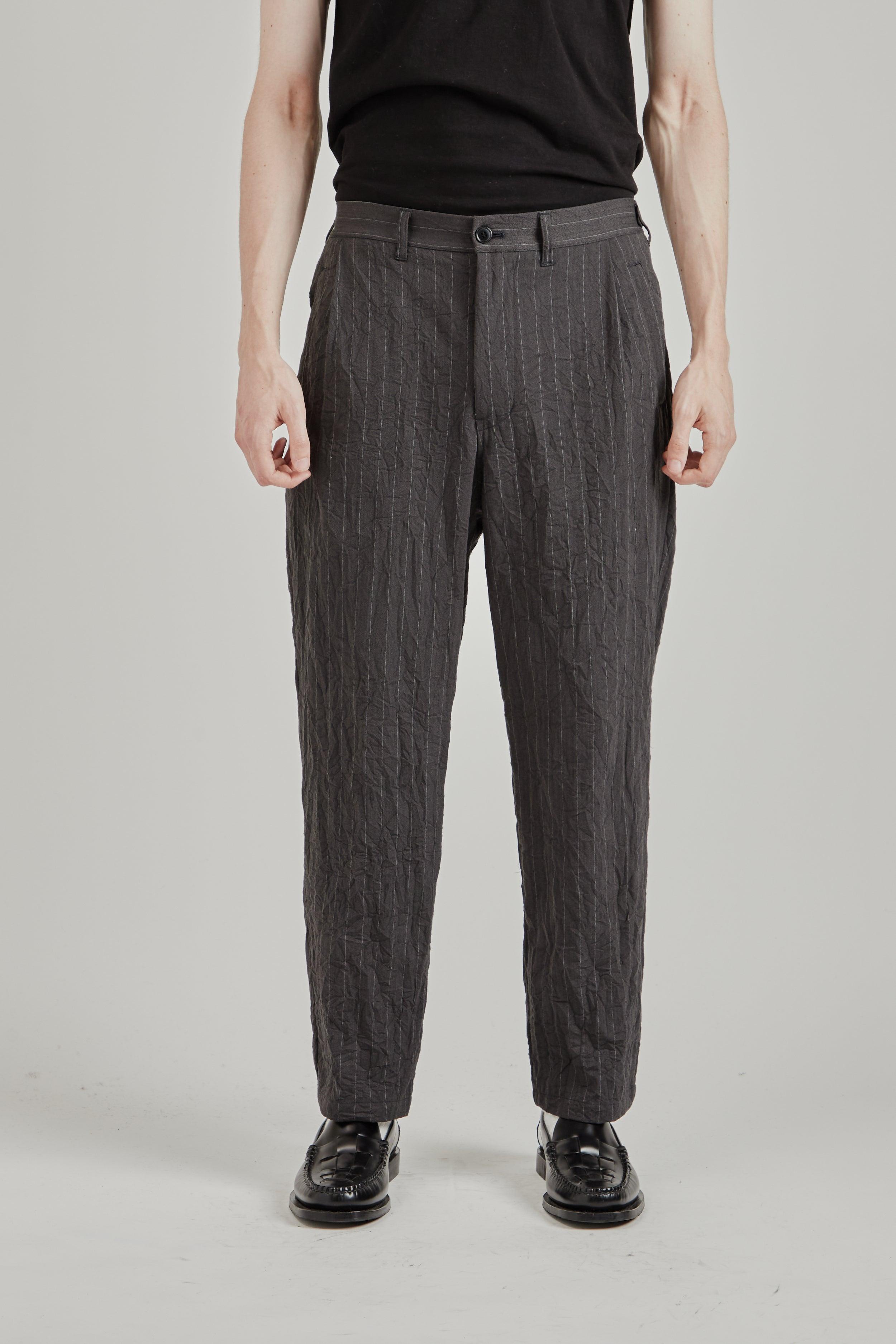 Creasy Pleated Pants - Charcoal