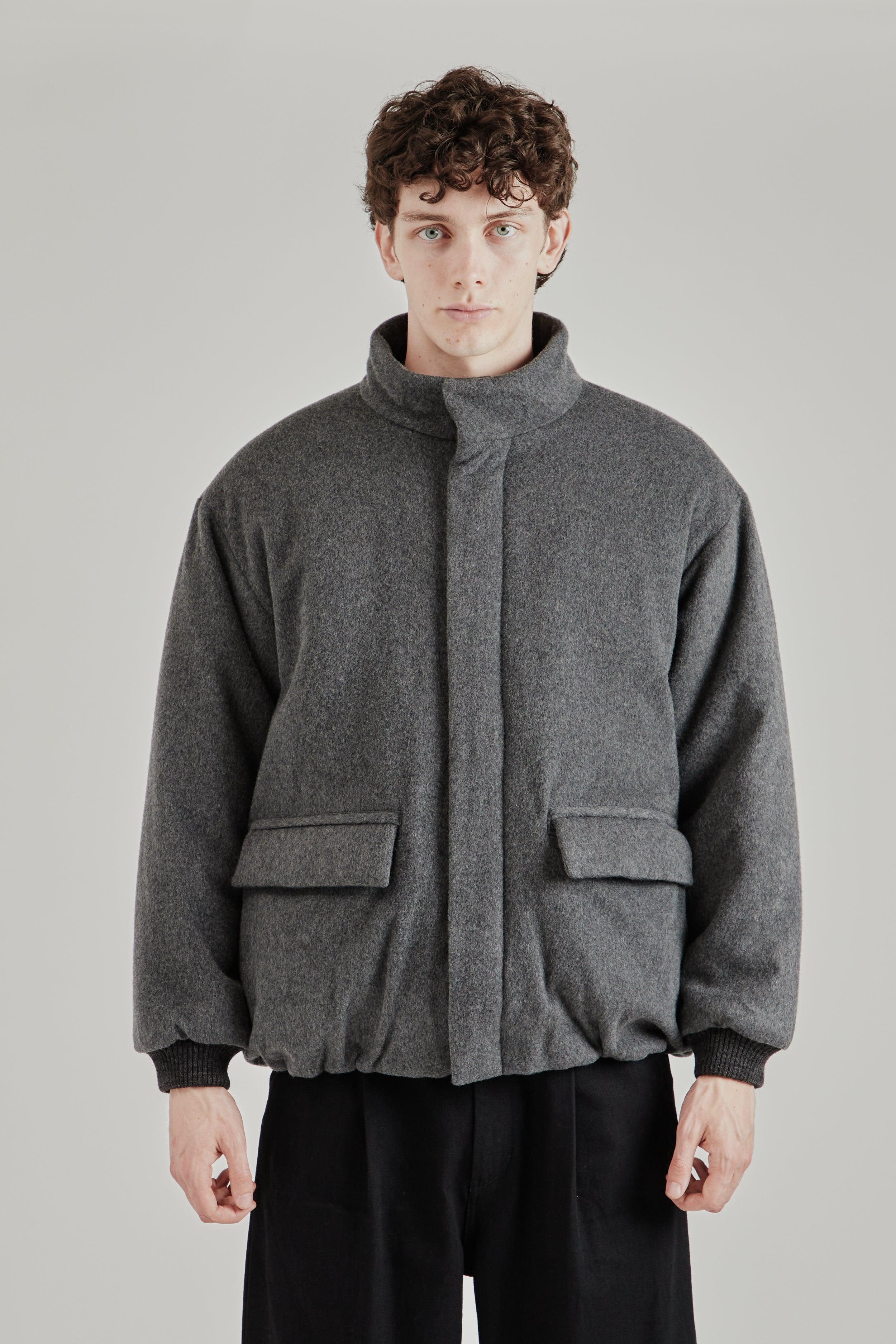 Padded Wool Blouson - Grey