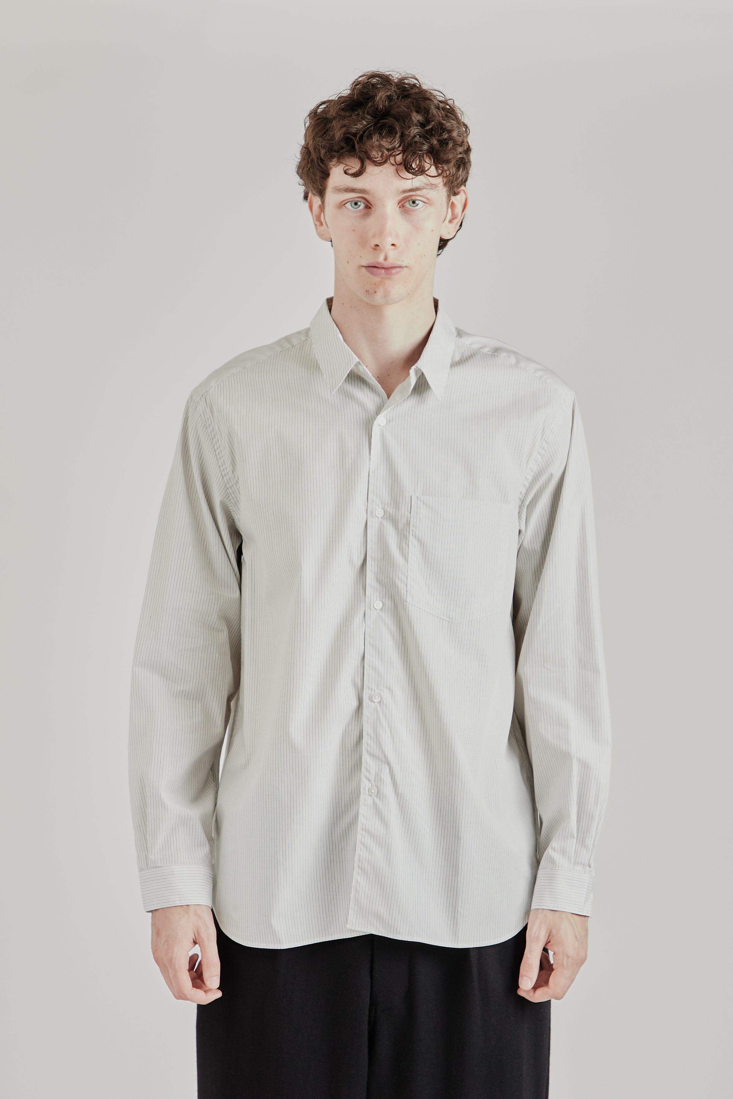 Regular Collar Shirt - White Stripe
