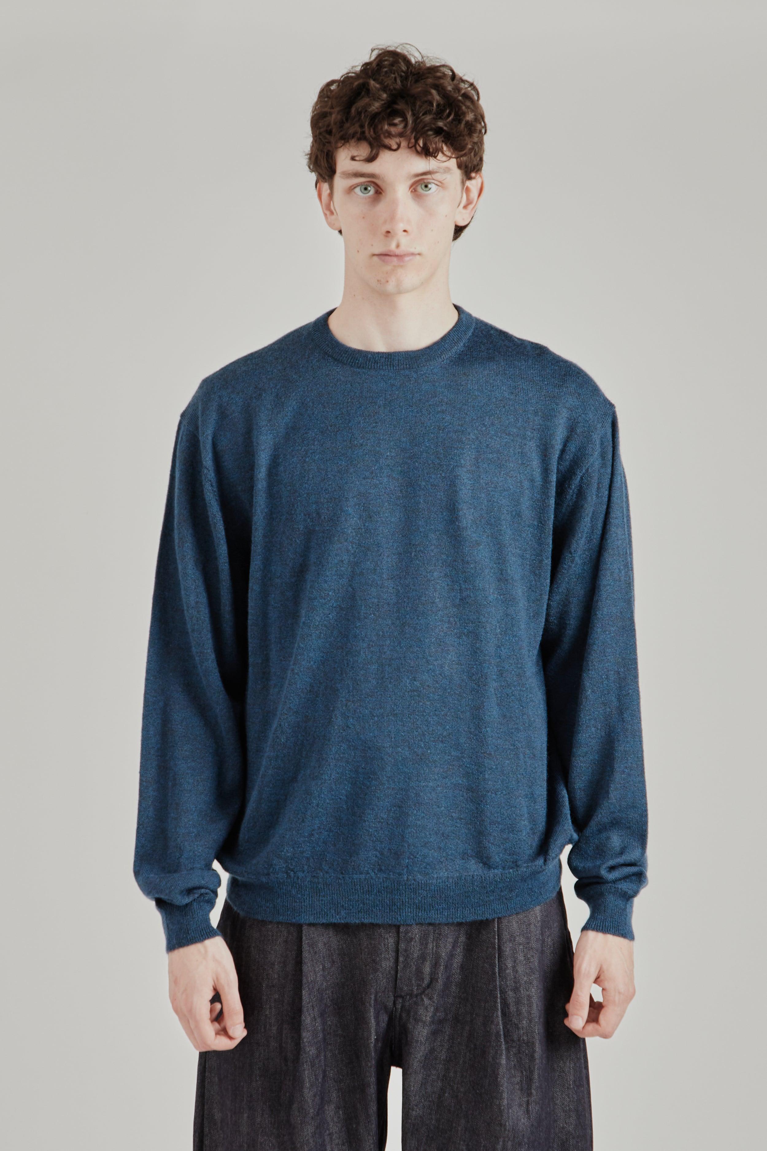 Wool Mohair 12G Pullover - Dusty Blue