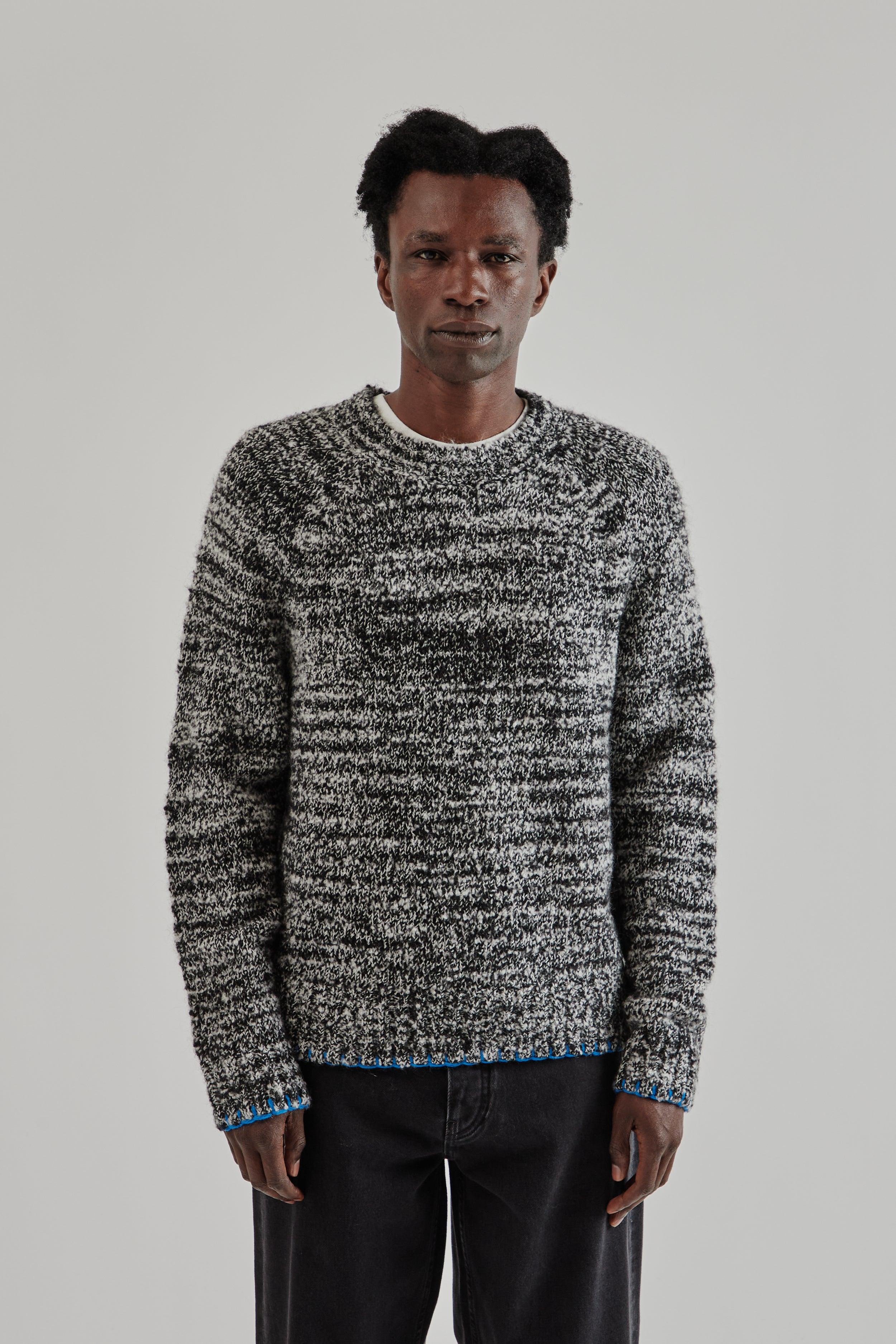 Frederik Contrast Sweater - Antracite Mouline