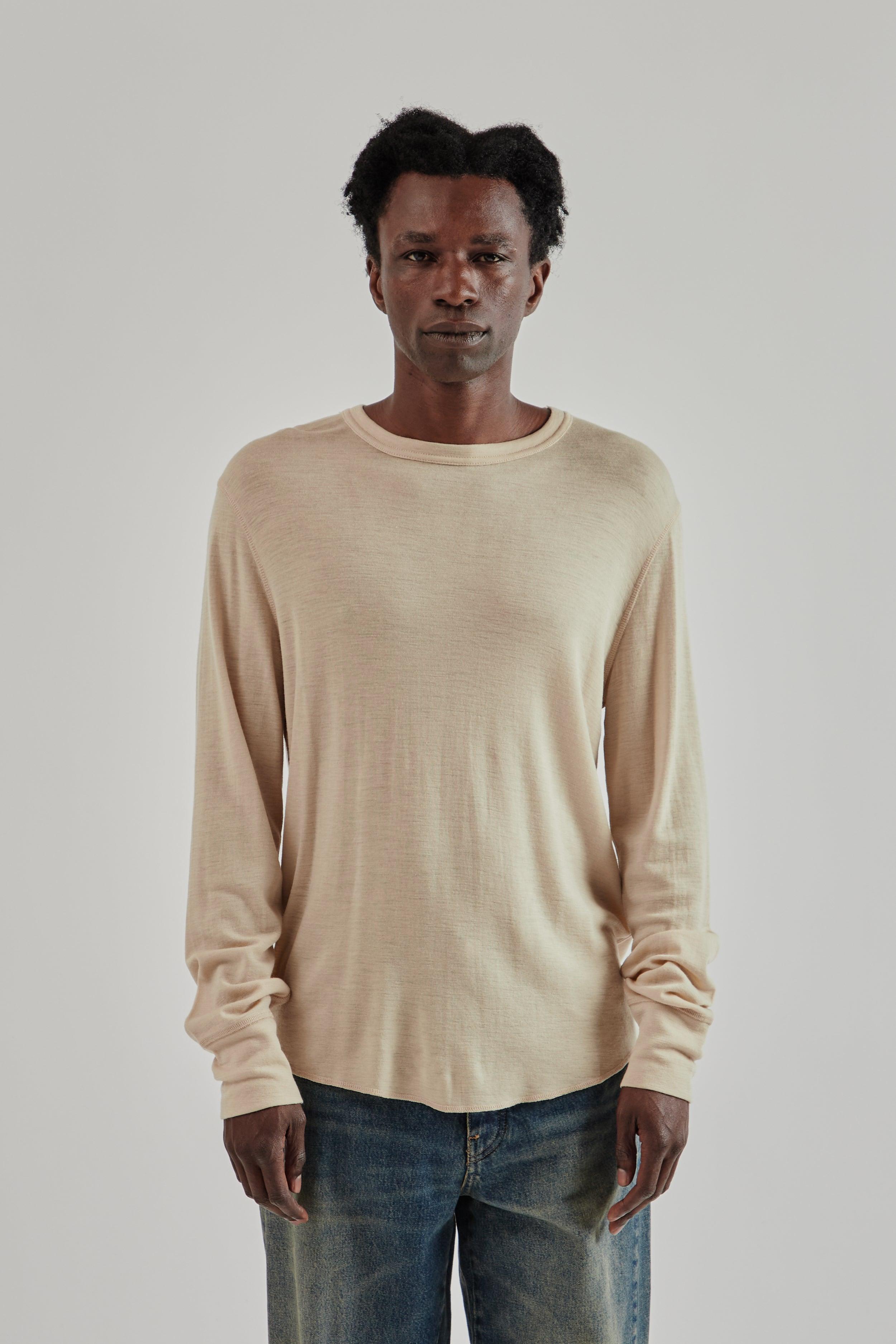 Wool Tee Long Sleeve - Beige