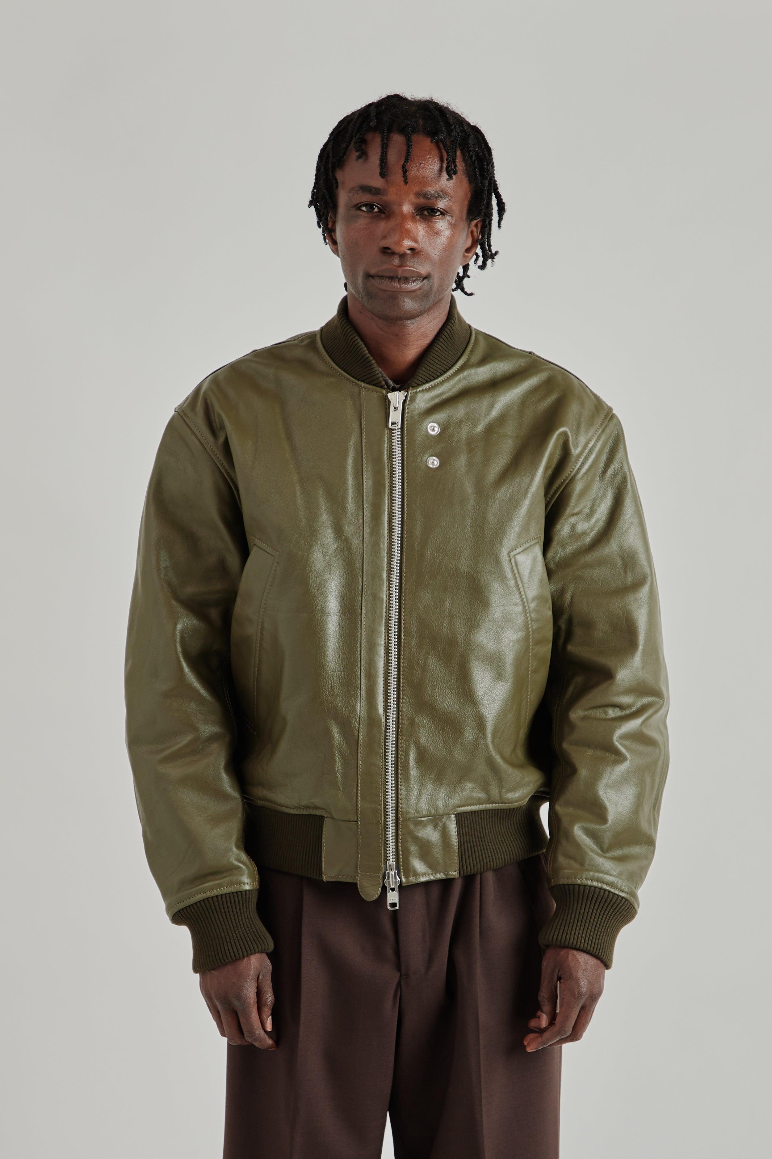 Leather Flight Jacket - Green