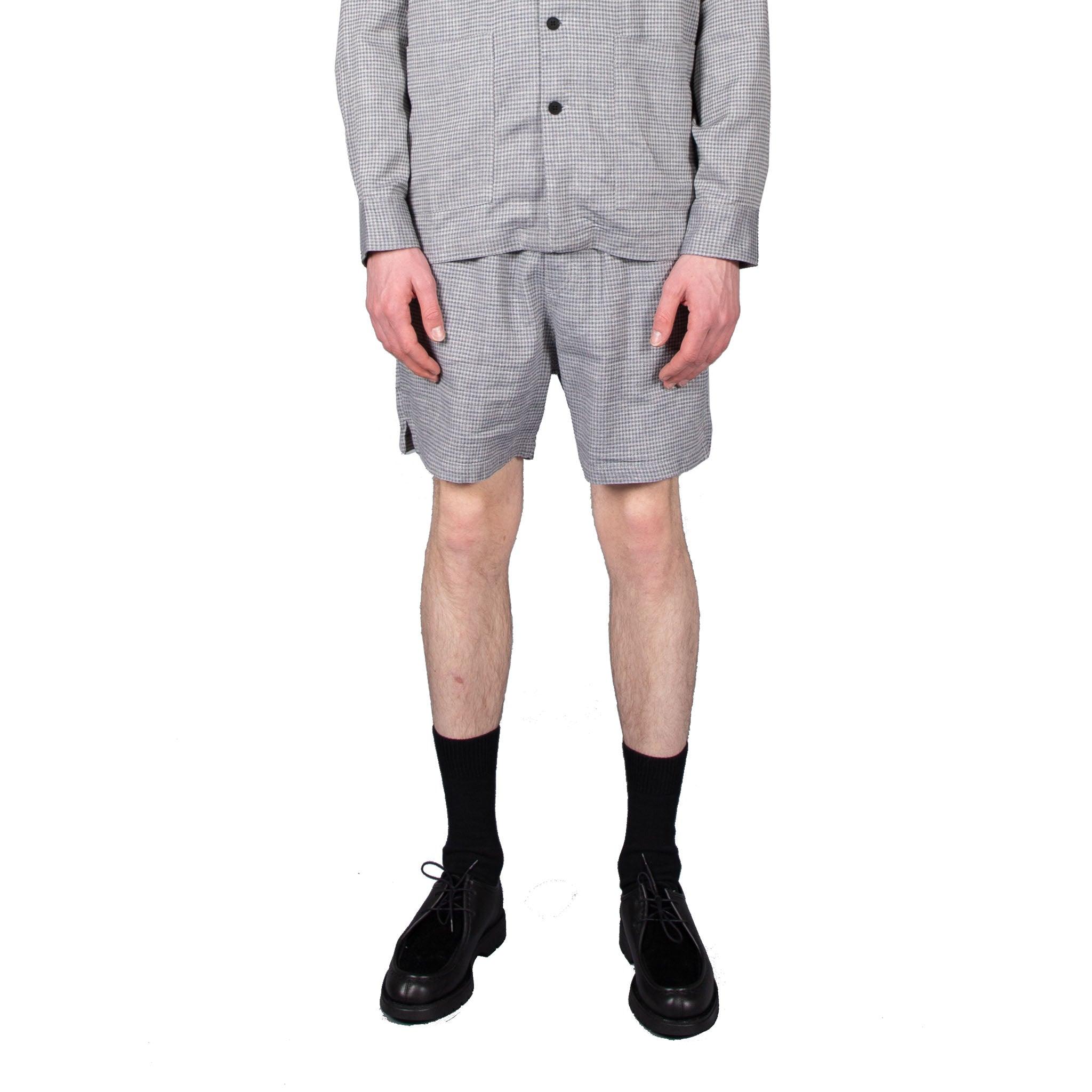 Melange Shorts Check - Blue and Grey