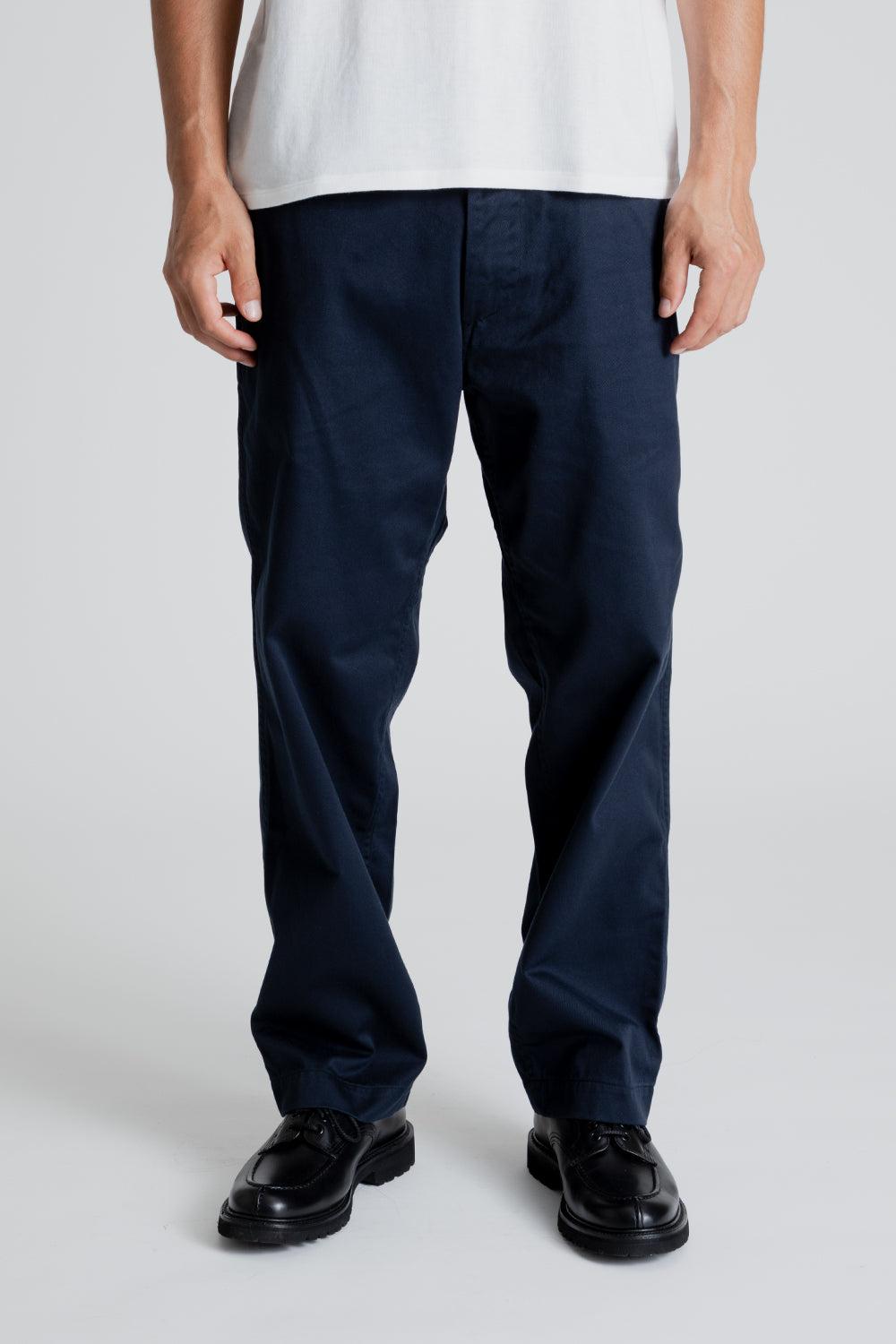Wide Chino Pants - Navy