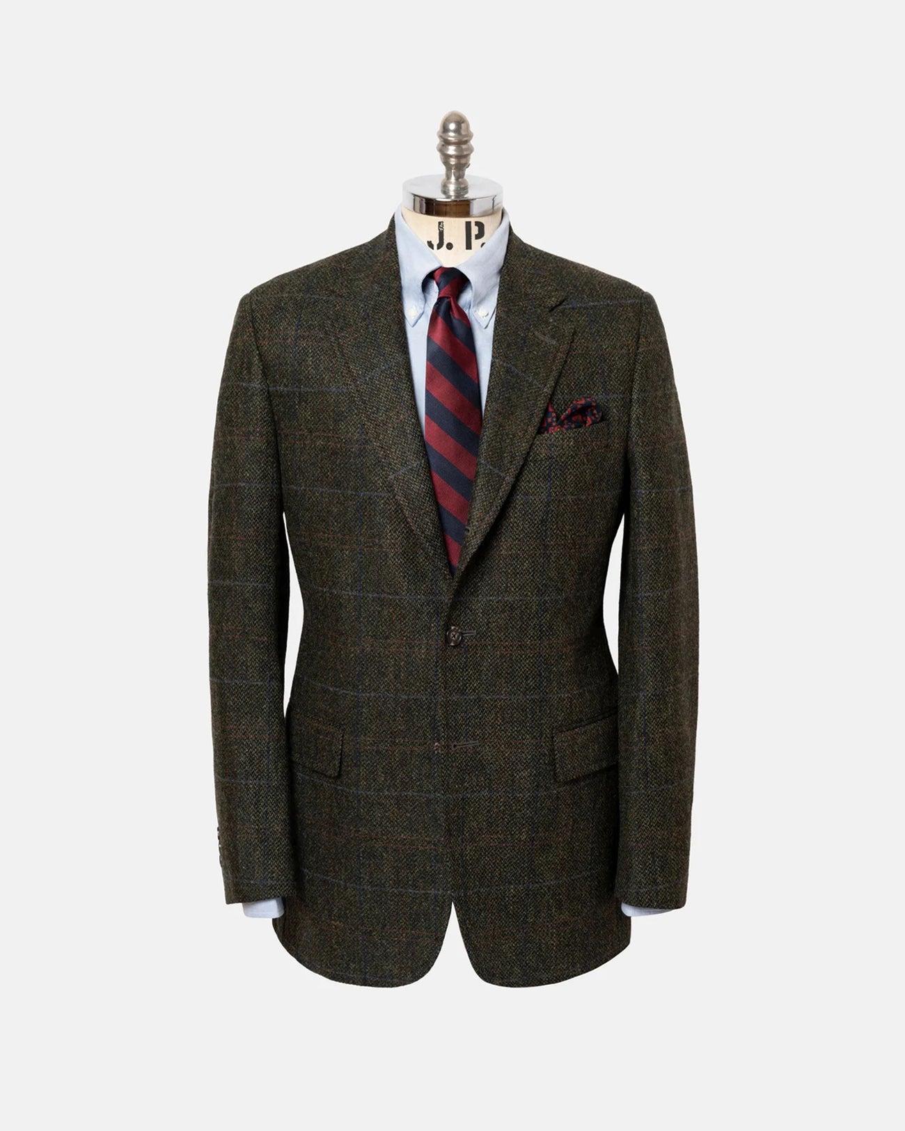 Made-in-Canada Olive Barleycorn with Windowpane Sport Coat