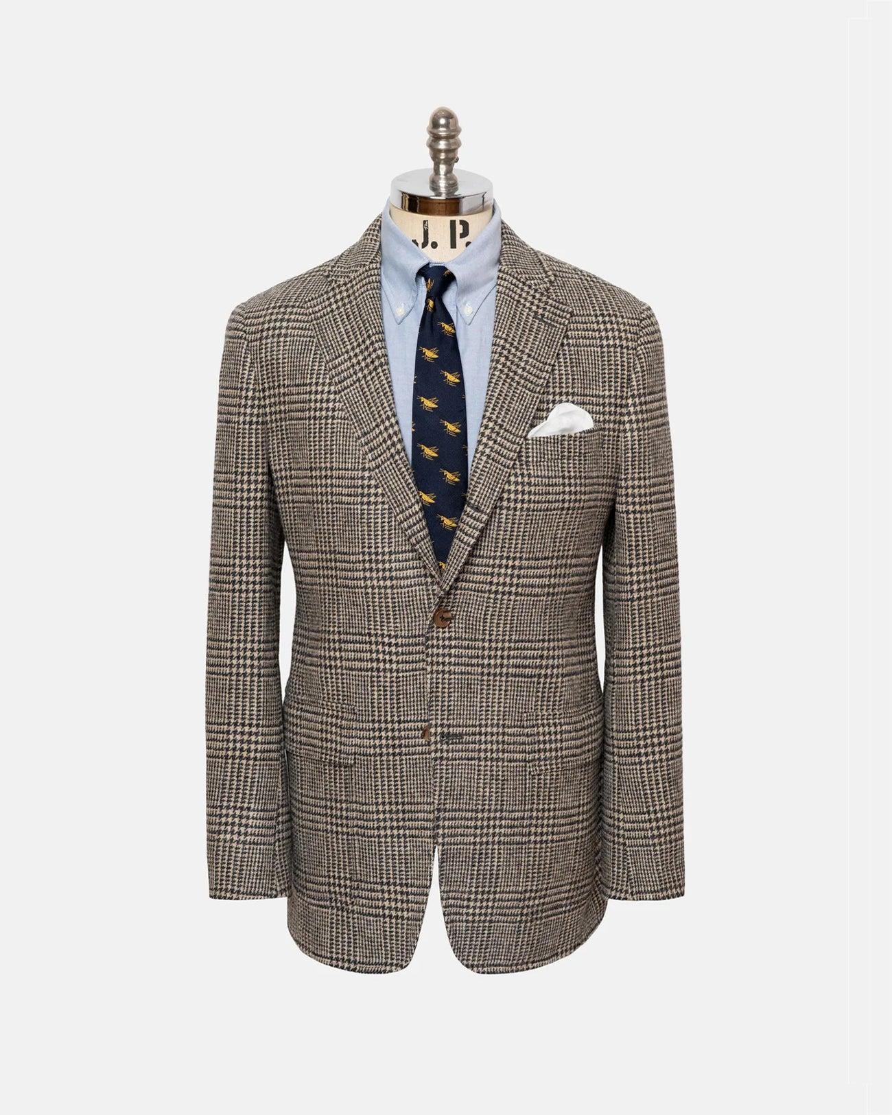 Made-in-USA Black & Cream Prince of Wales Cheviot Tweed Sport Coat