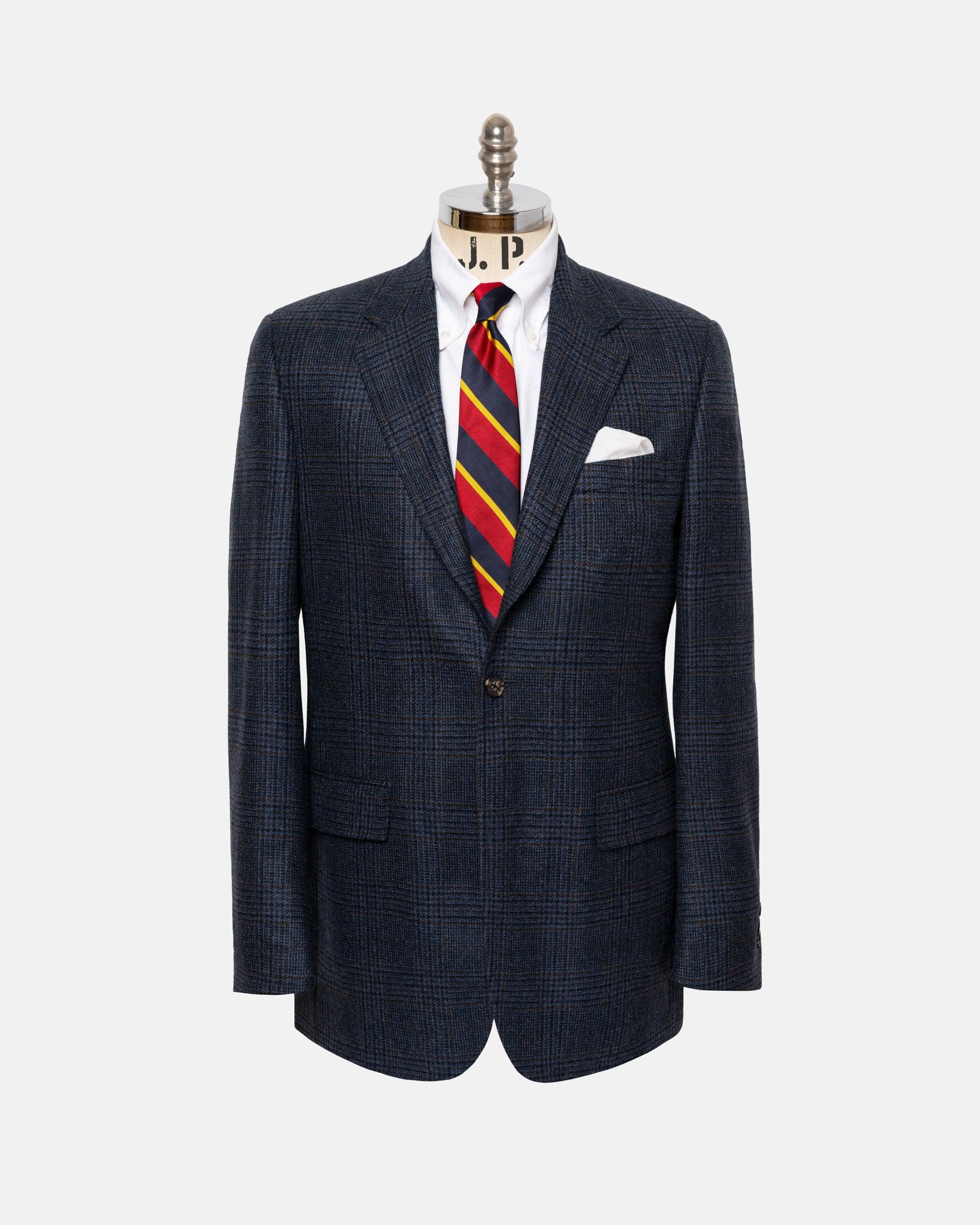 Made-in-Canada Blue Plaid Pure Cashmere Sport Coat - Custom Make