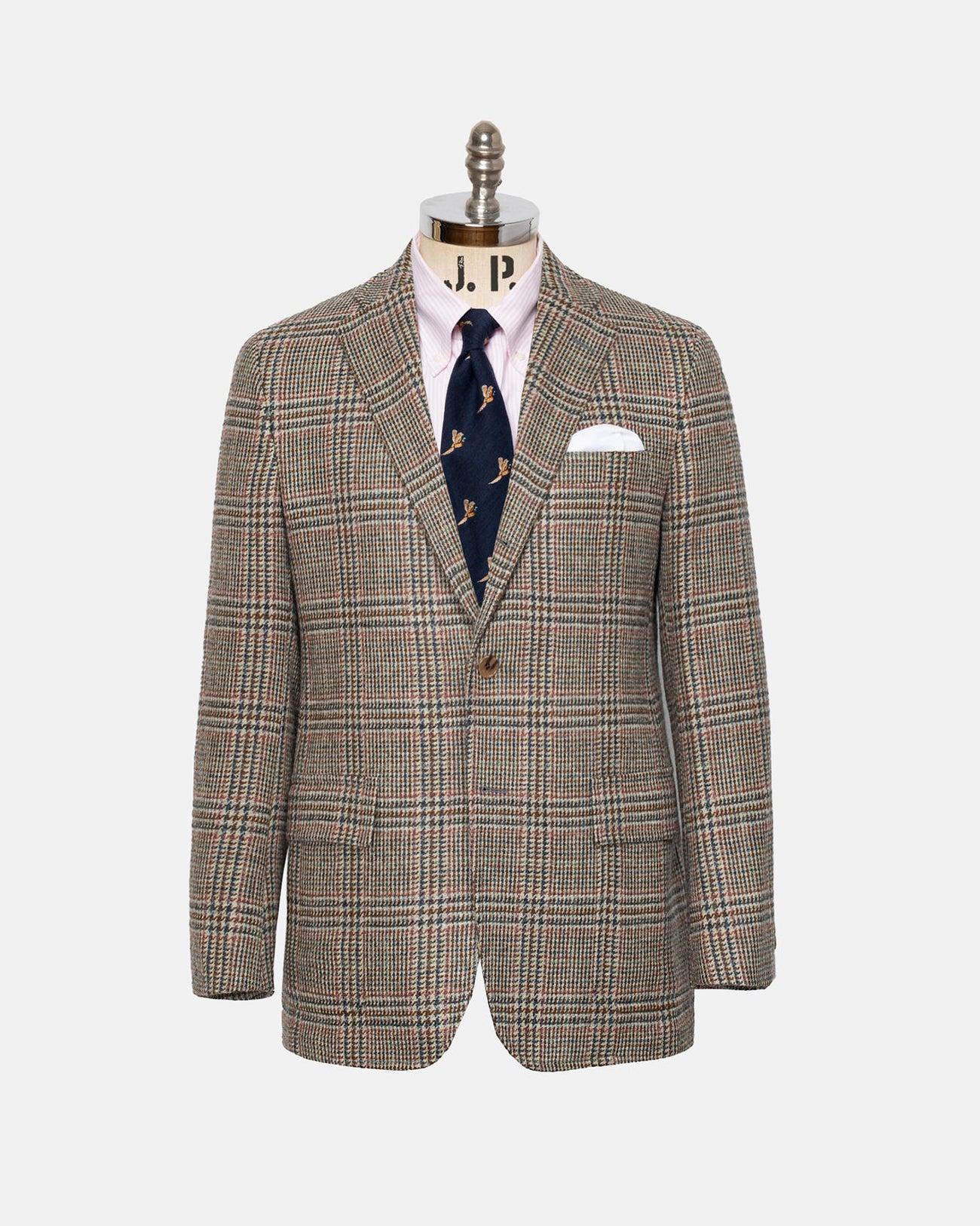 Made-in-USA Magee Donegal Mist Light Brown Glen Plaid Sport Coat