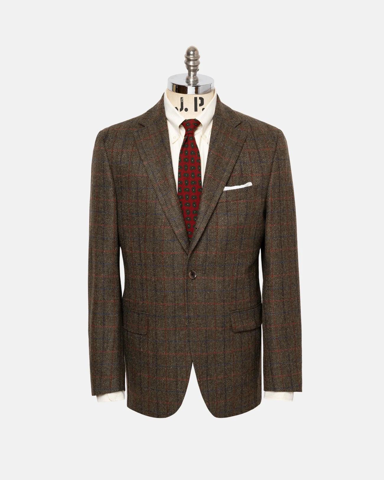 FW25 Made-in-Canada Olive Herringbone Wool/Cashmere Sport Coat