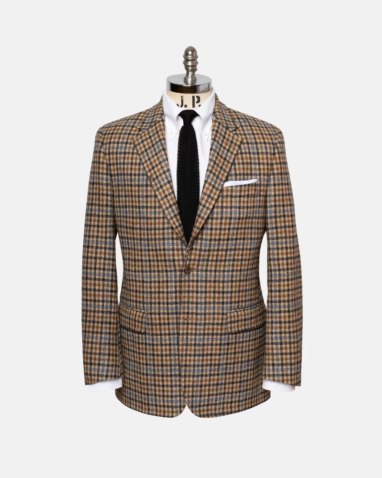 Made-in-Canada Tan Check with Blue Windowpane Sport Coat