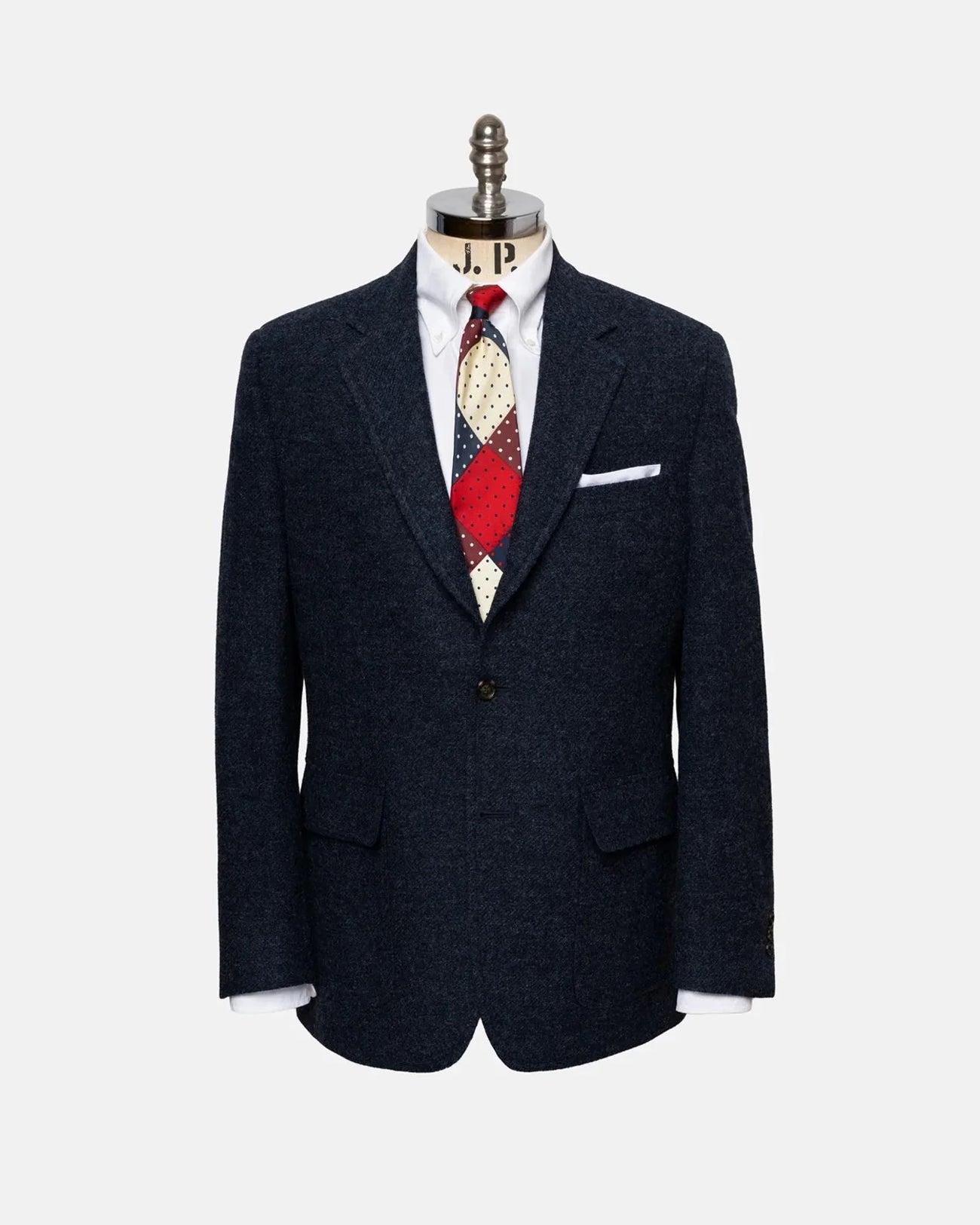 Made-in-Canada Blue Marl Shaggy Dog Scottish Shetland Wool Sport Coat
