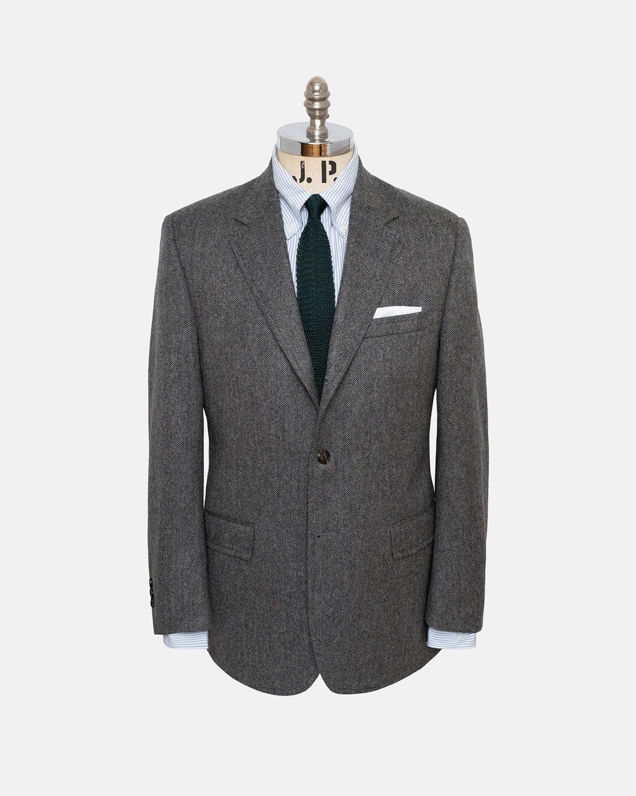 Made-in-Canada Grey Herringbone Cashmere Sport Coat