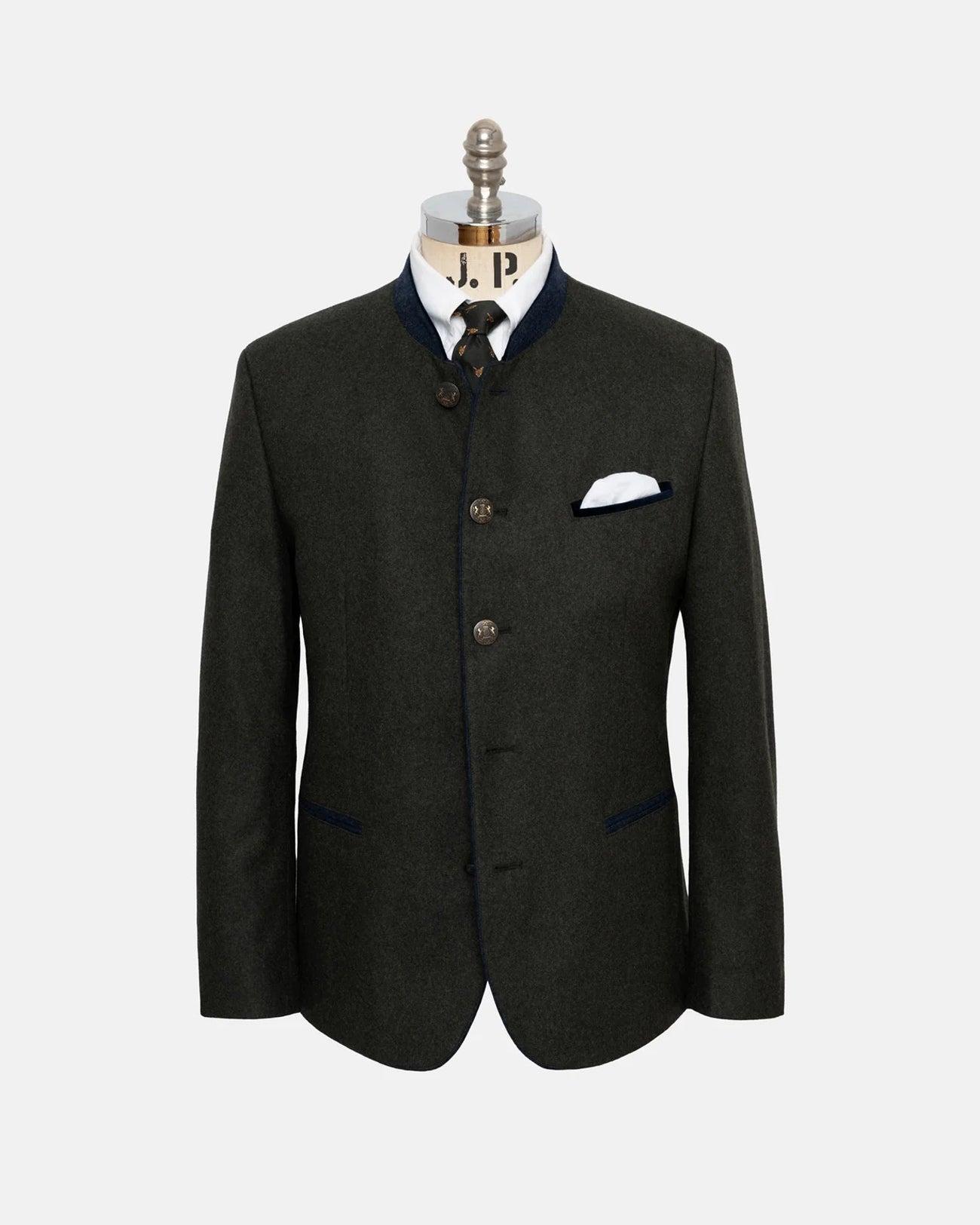 Made-in-Austria Olive Wool/Cashmere Tyrolean Jacket