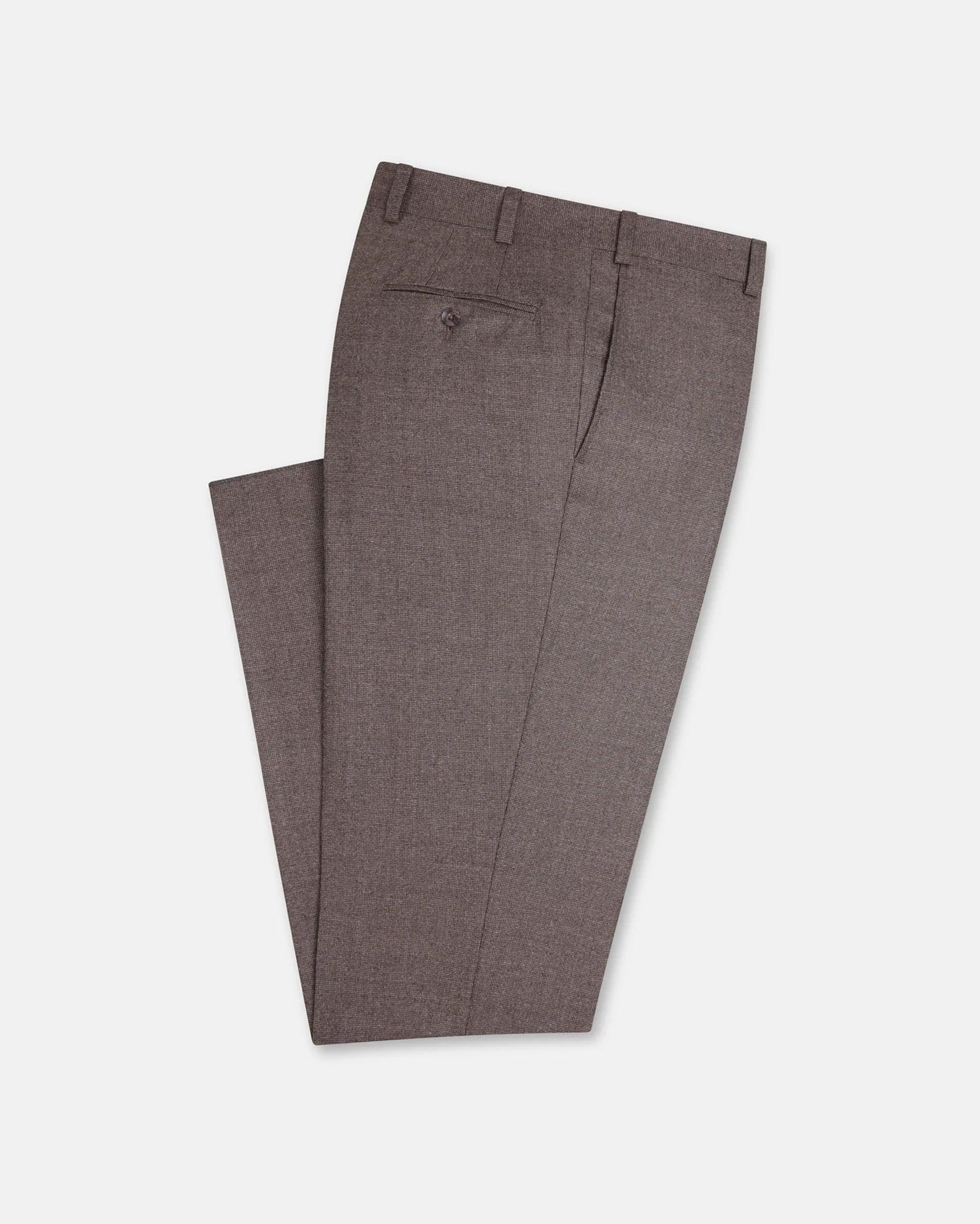 Made-in-Canada Tan Ticweave Wool Trouser