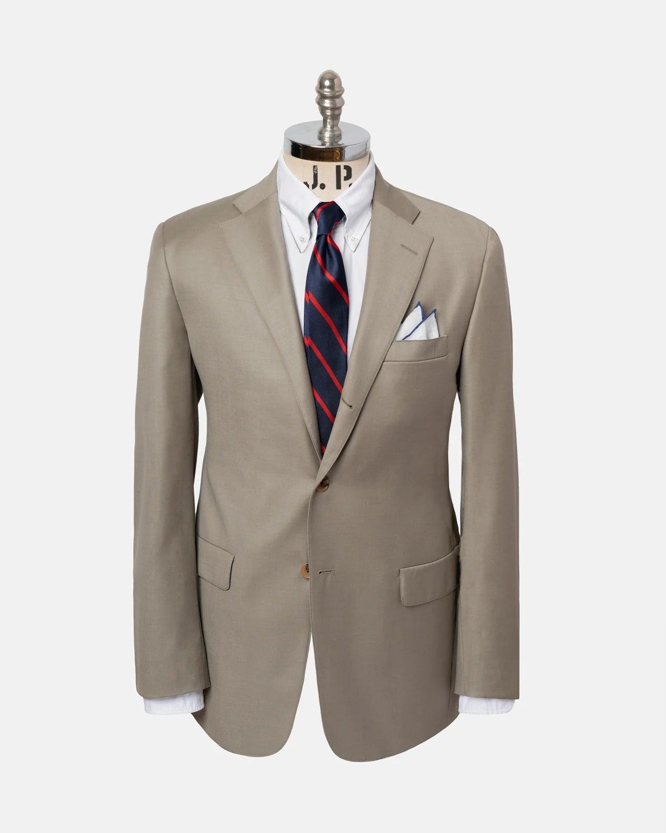 Made-in-USA Tan Super 120s Wool Suit - Custom Make