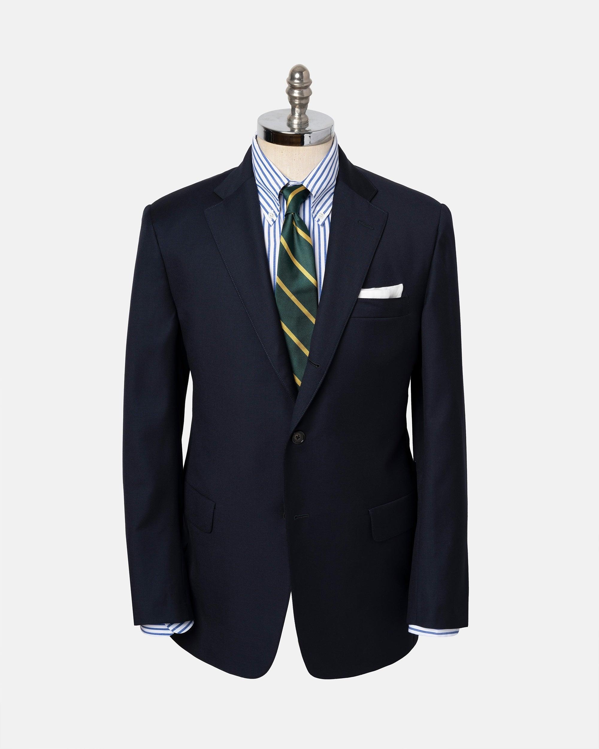 Made-in-USA Navy Worsted Wool Ivy Model Suit - Custom Make