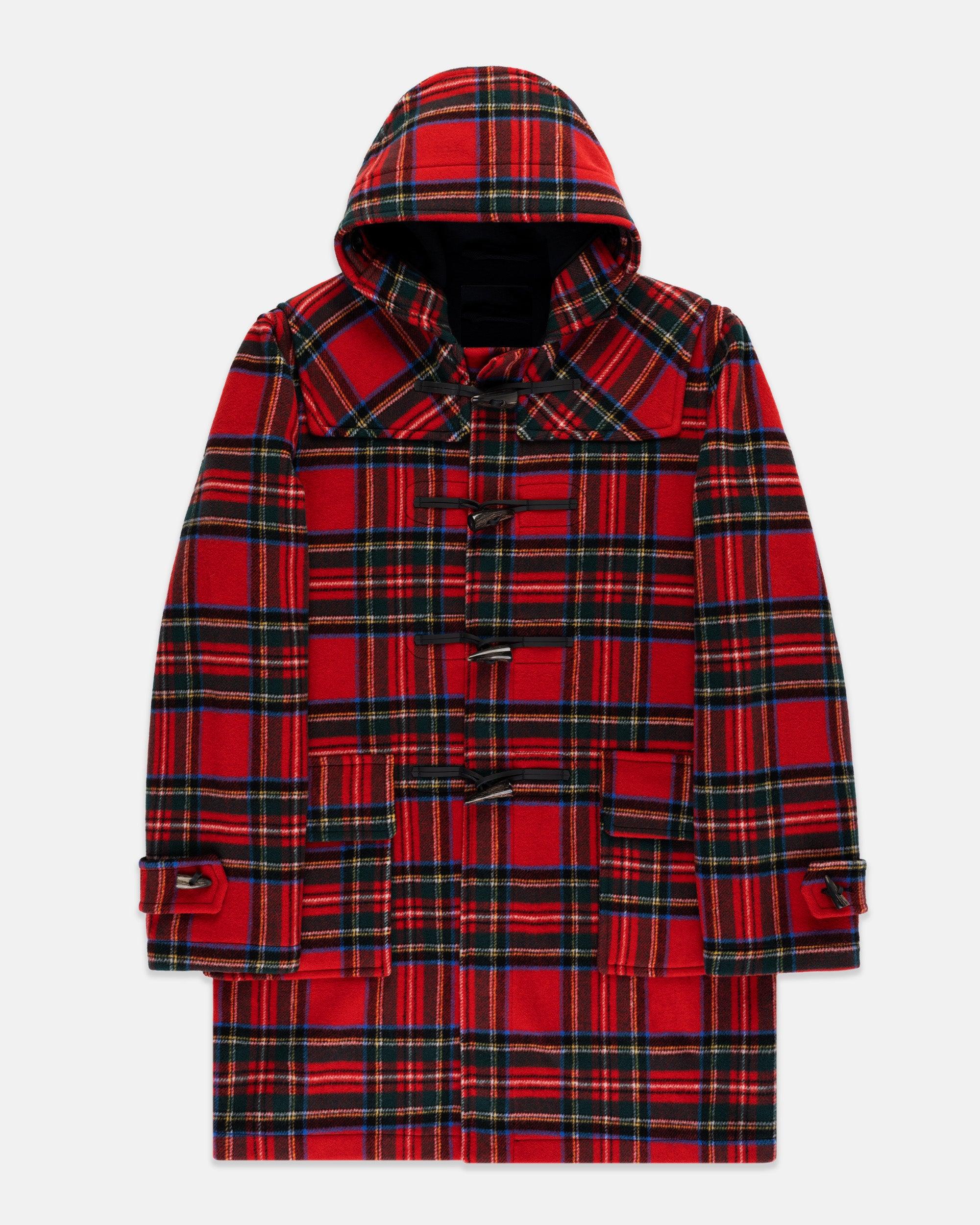 Made-in-England Royal Stewart Tartan Classic Morris Duffle Coat
