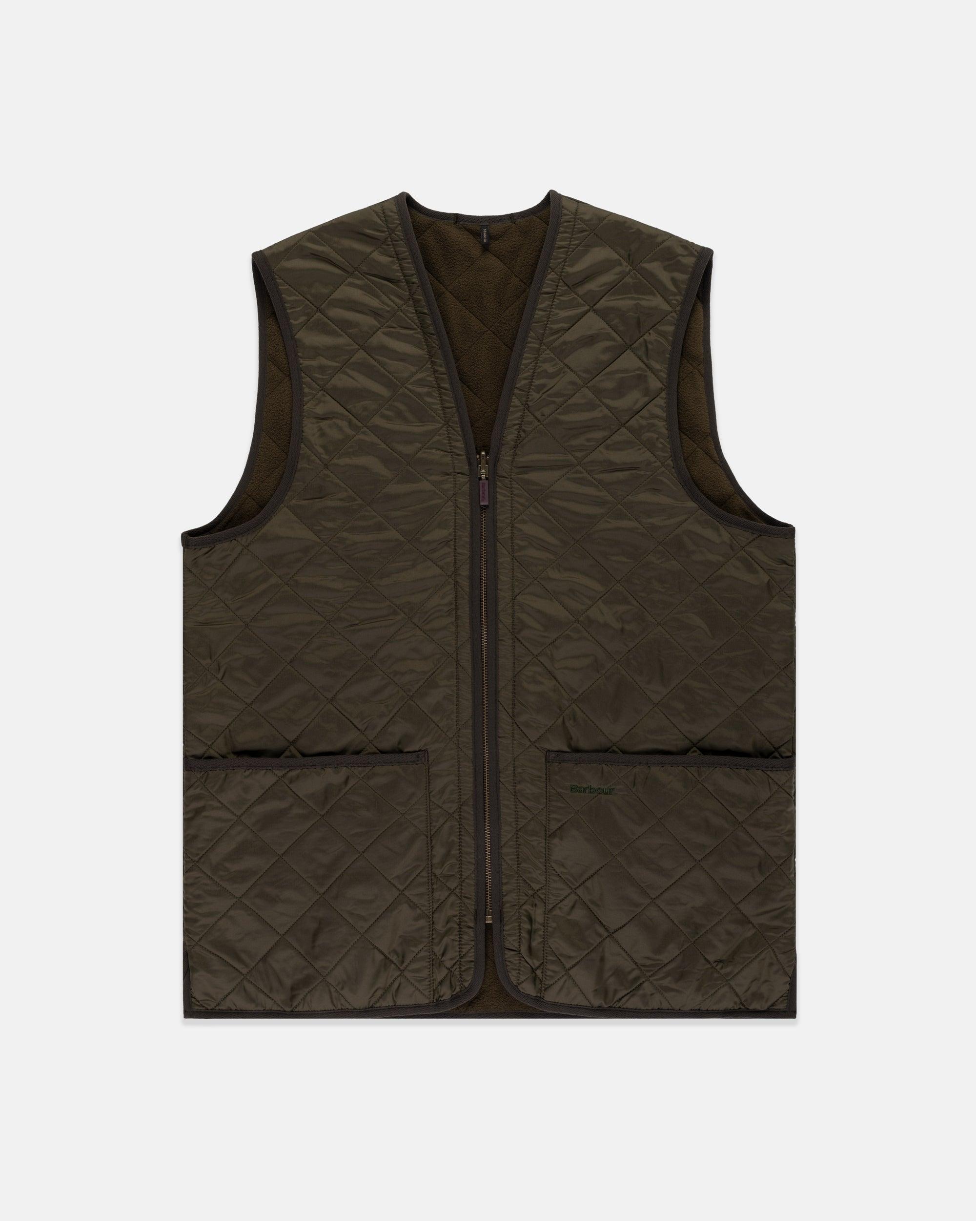Olive Polarquilt Zip-In Waistcoat Liner
