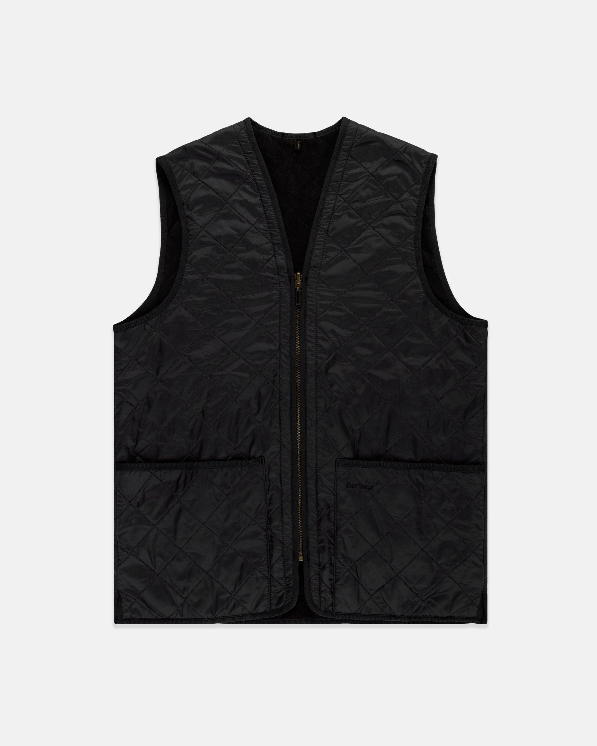 Black Polarquilt Zip-In Waistcoat Liner