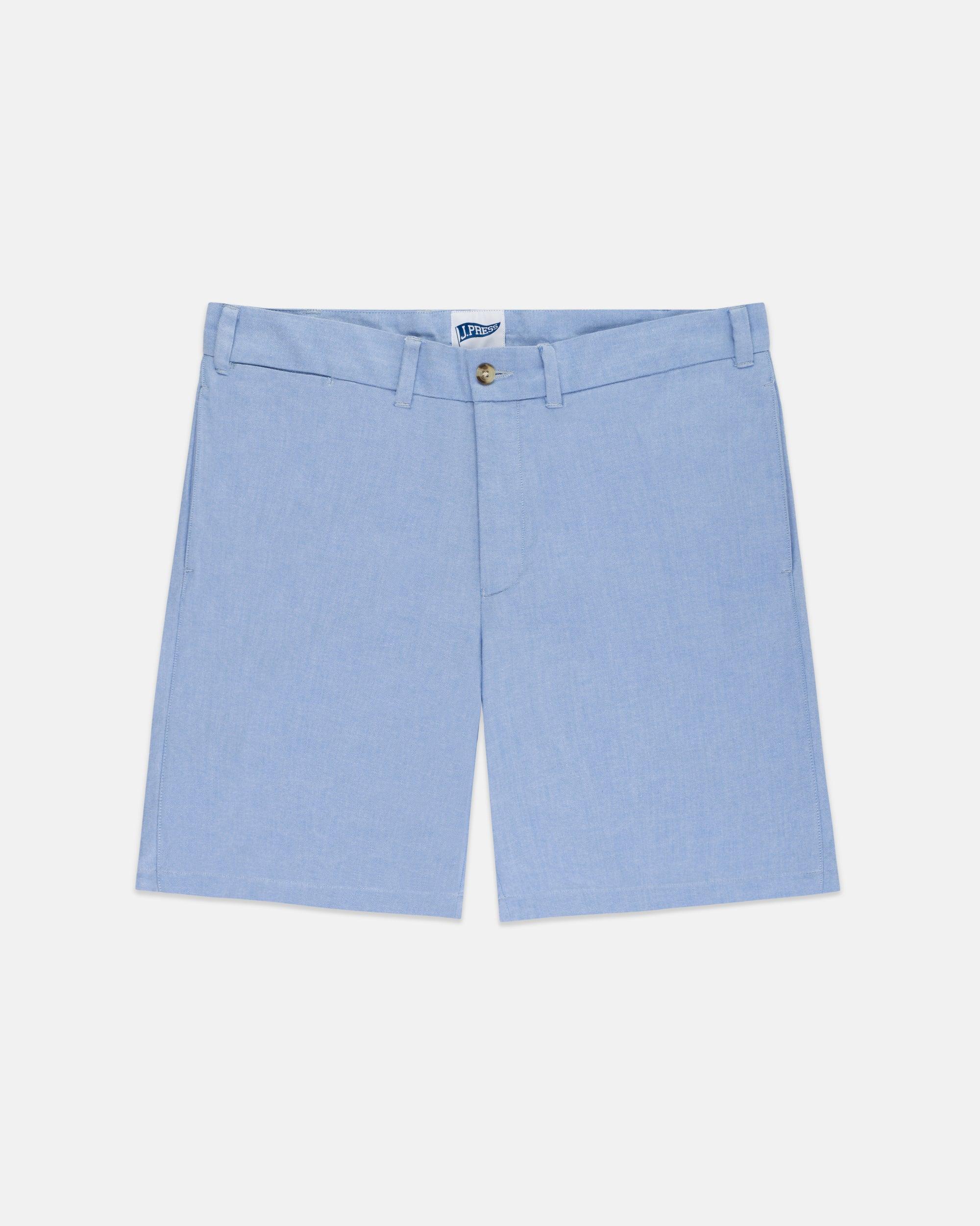 Blue Oxford Cloth Shorts - Trim Fit