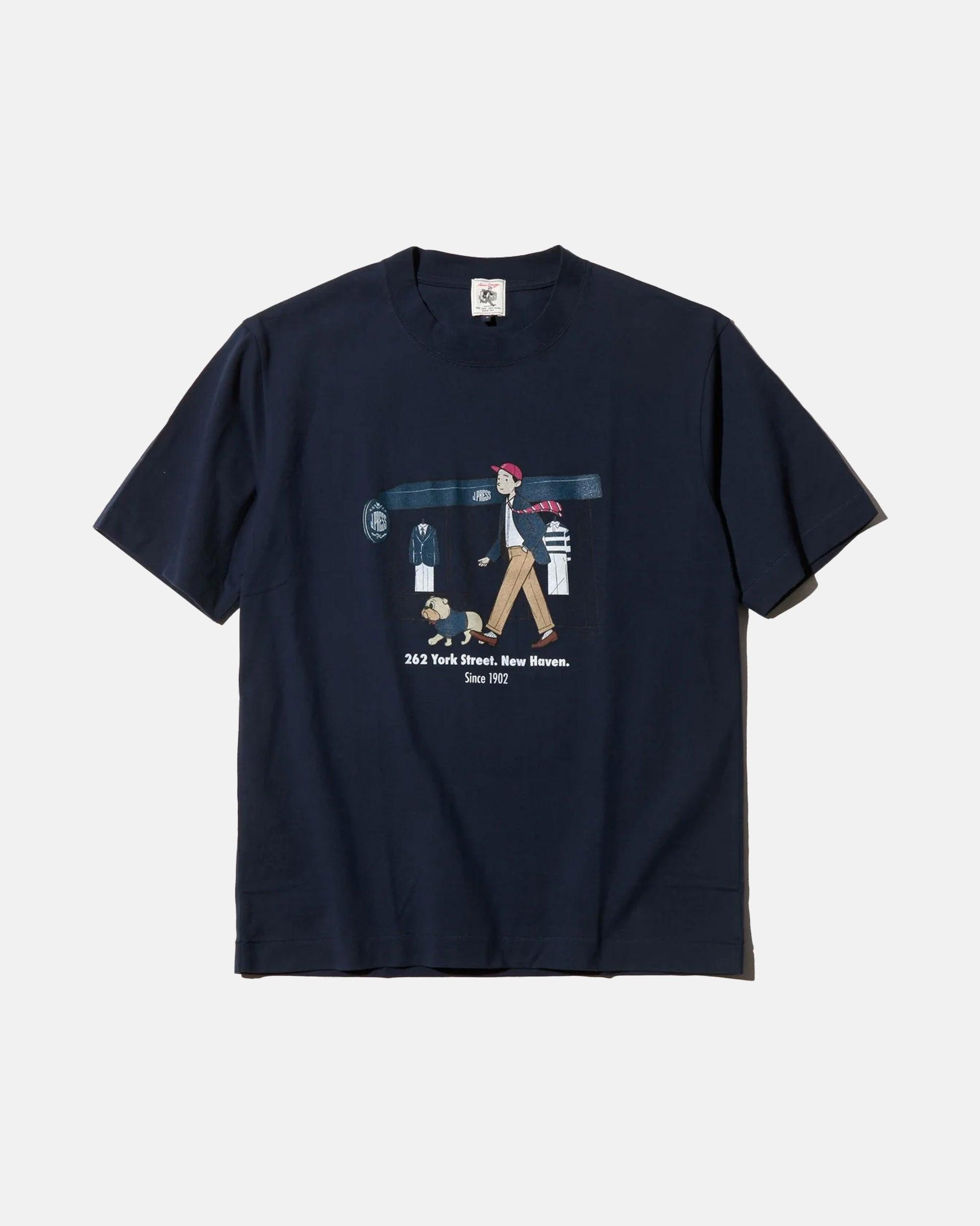 Navy "Ivy Boy on York Street" Crew Neck T Shirt - Trim Fit